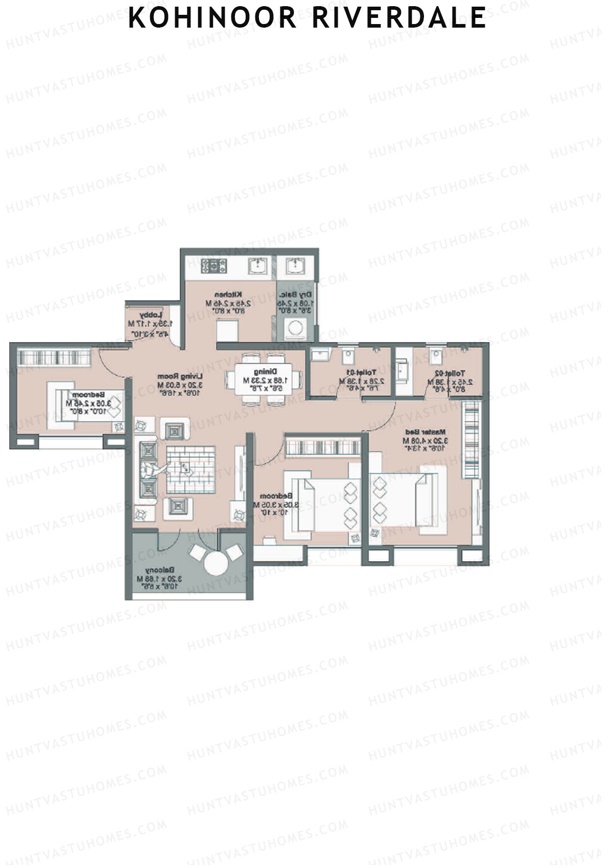 Kohinoor Riverdale Tower A2 Unit 5 Floor Plan