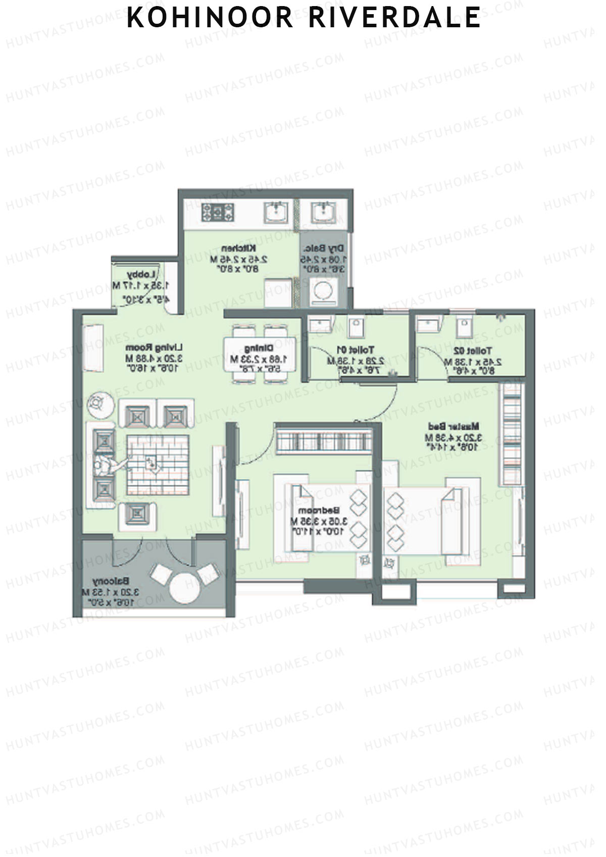 Kohinoor Riverdale Tower A2 Unit 6 Floor Plan