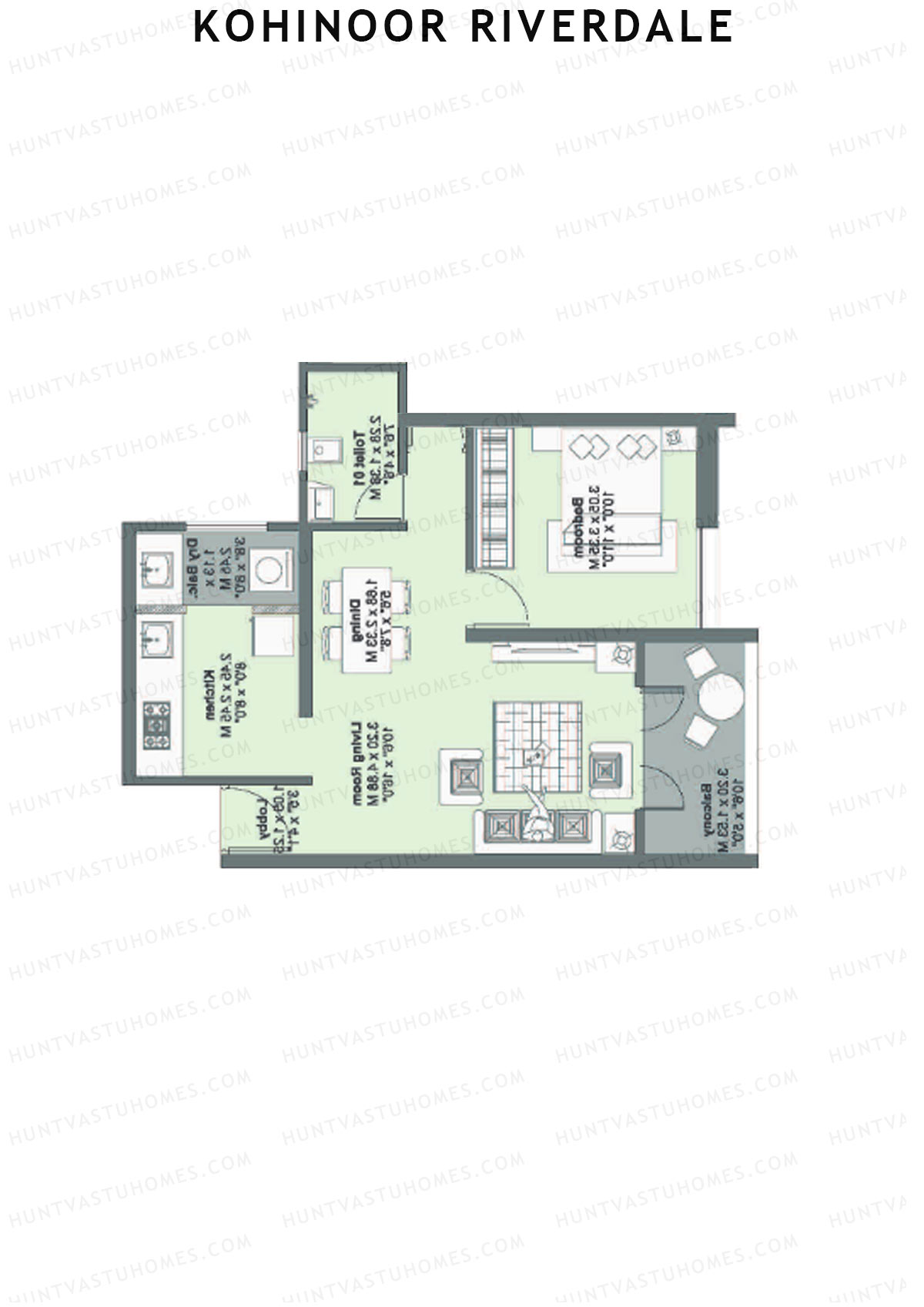 Kohinoor Riverdale Tower A3 Unit 3 Floor Plan