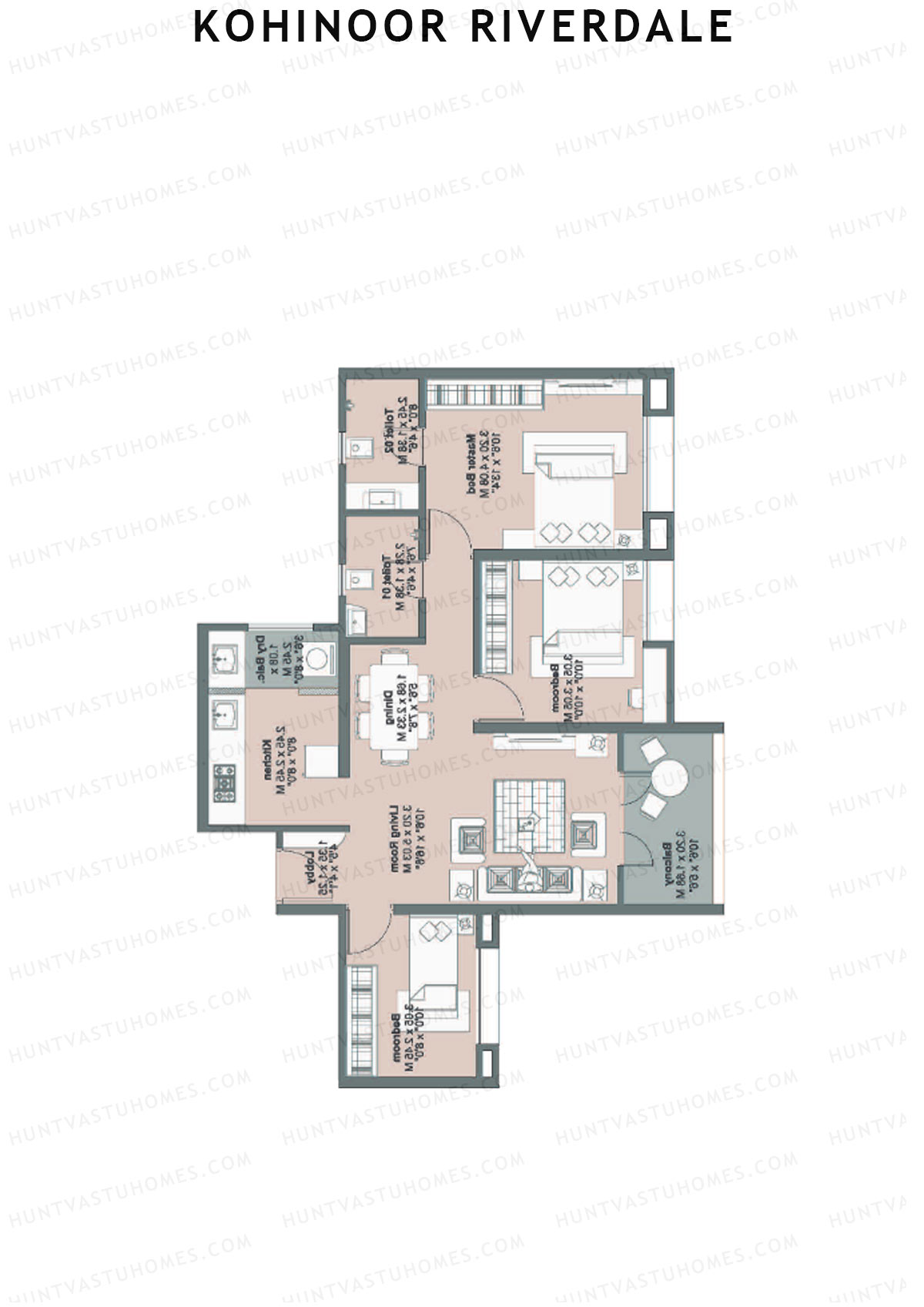 Kohinoor Riverdale Tower A3 Unit 4 Floor Plan