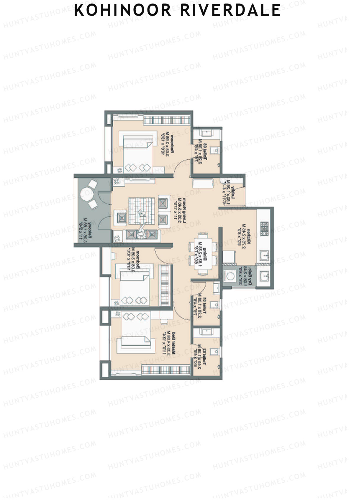 Kohinoor Riverdale Tower A3 Unit 8 Floor Plan