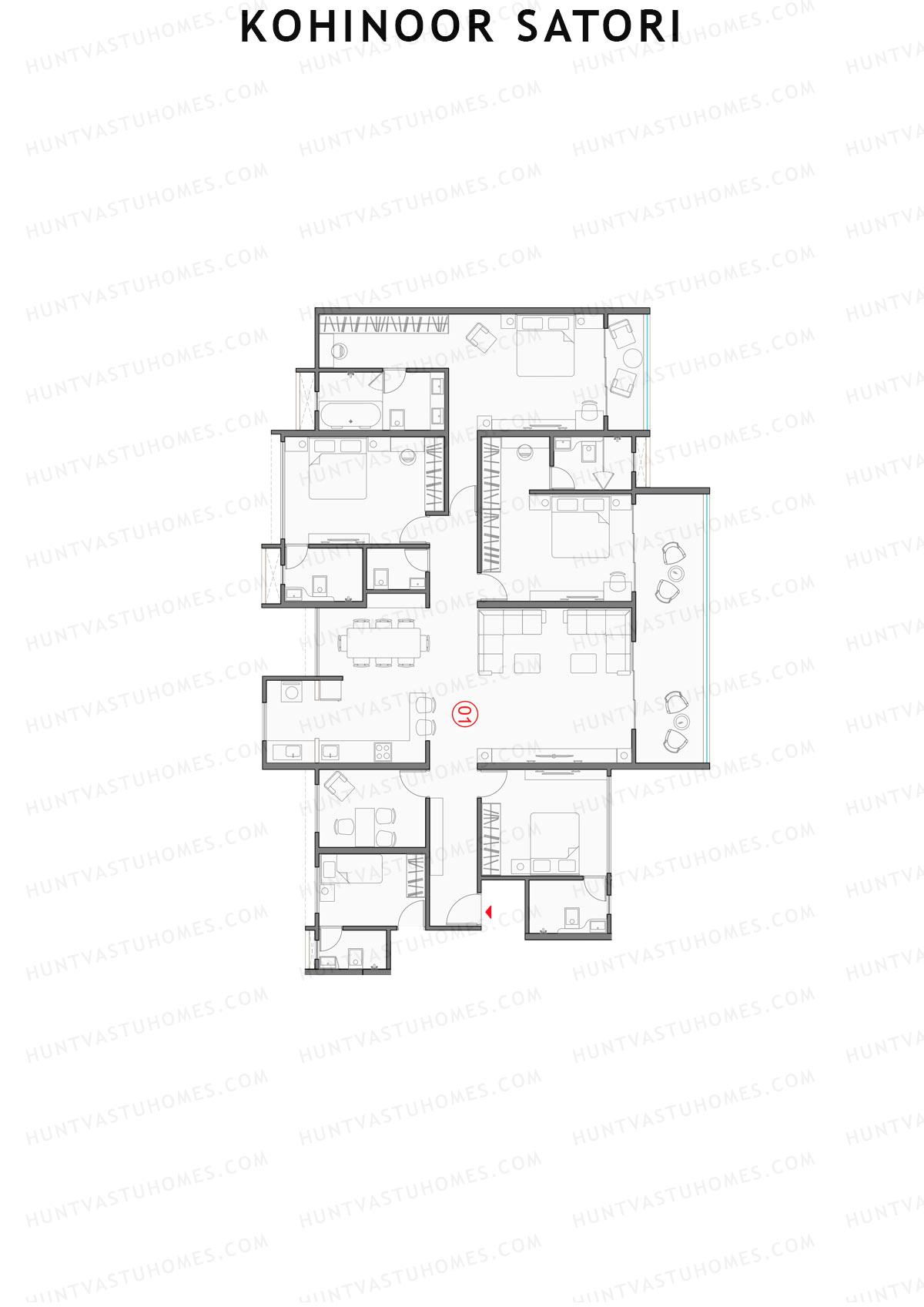 Kohinoor Satori Tower A2 Unit 1 Floor Plan