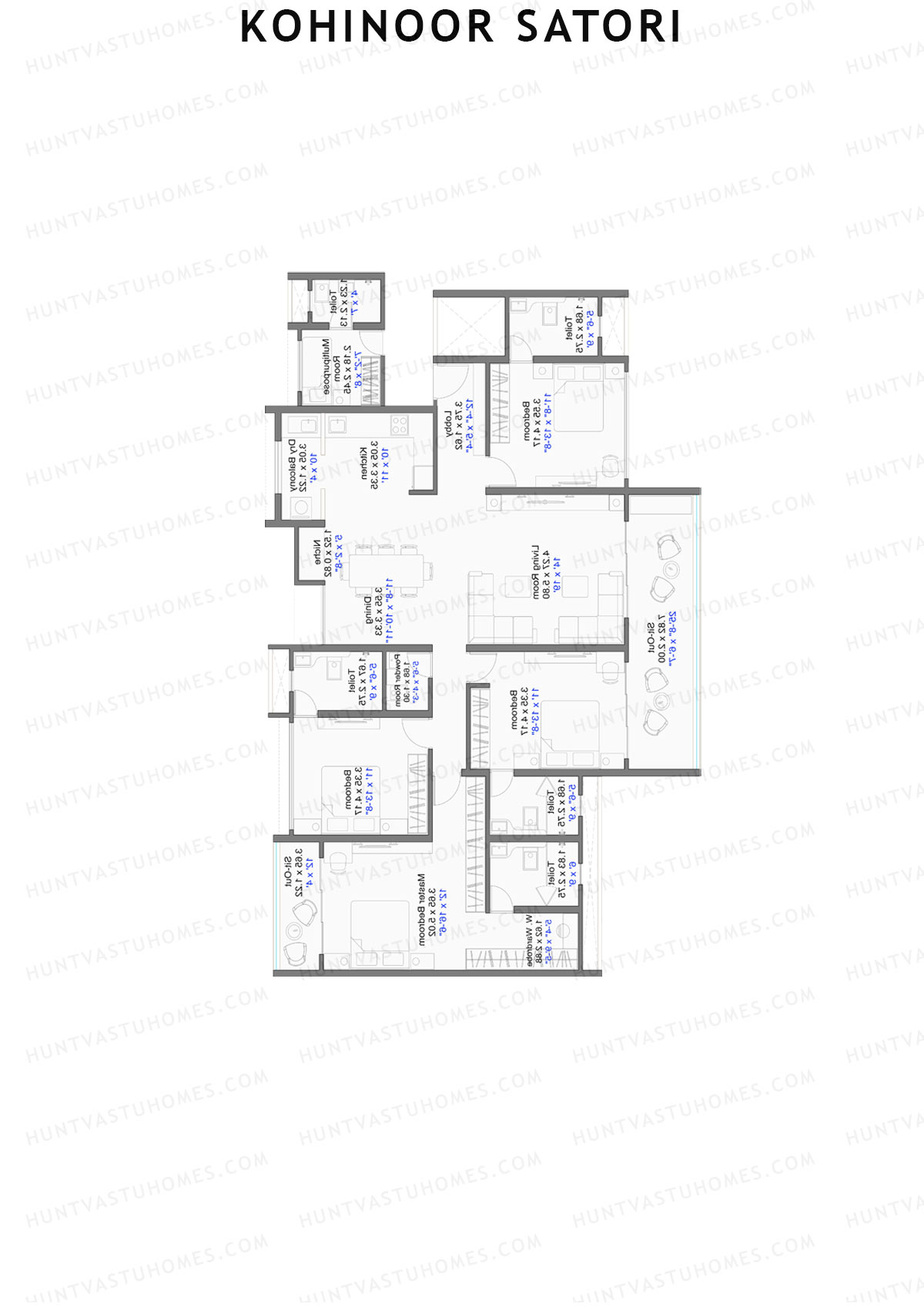 Kohinoor Satori Tower B3 Unit 2 Floor Plan