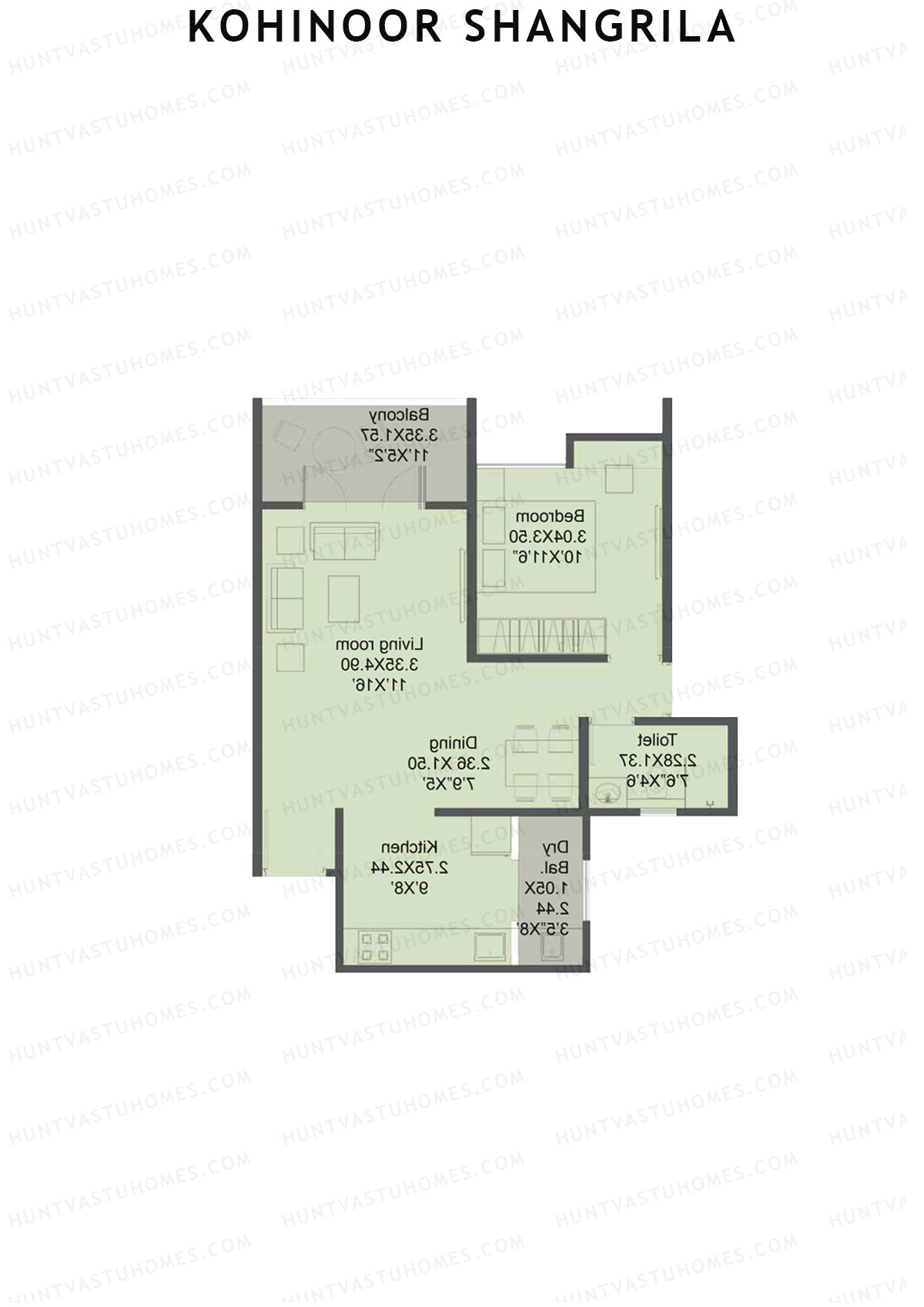 Kohinoor Shangrila Tower B Unit 2 Floor Plan