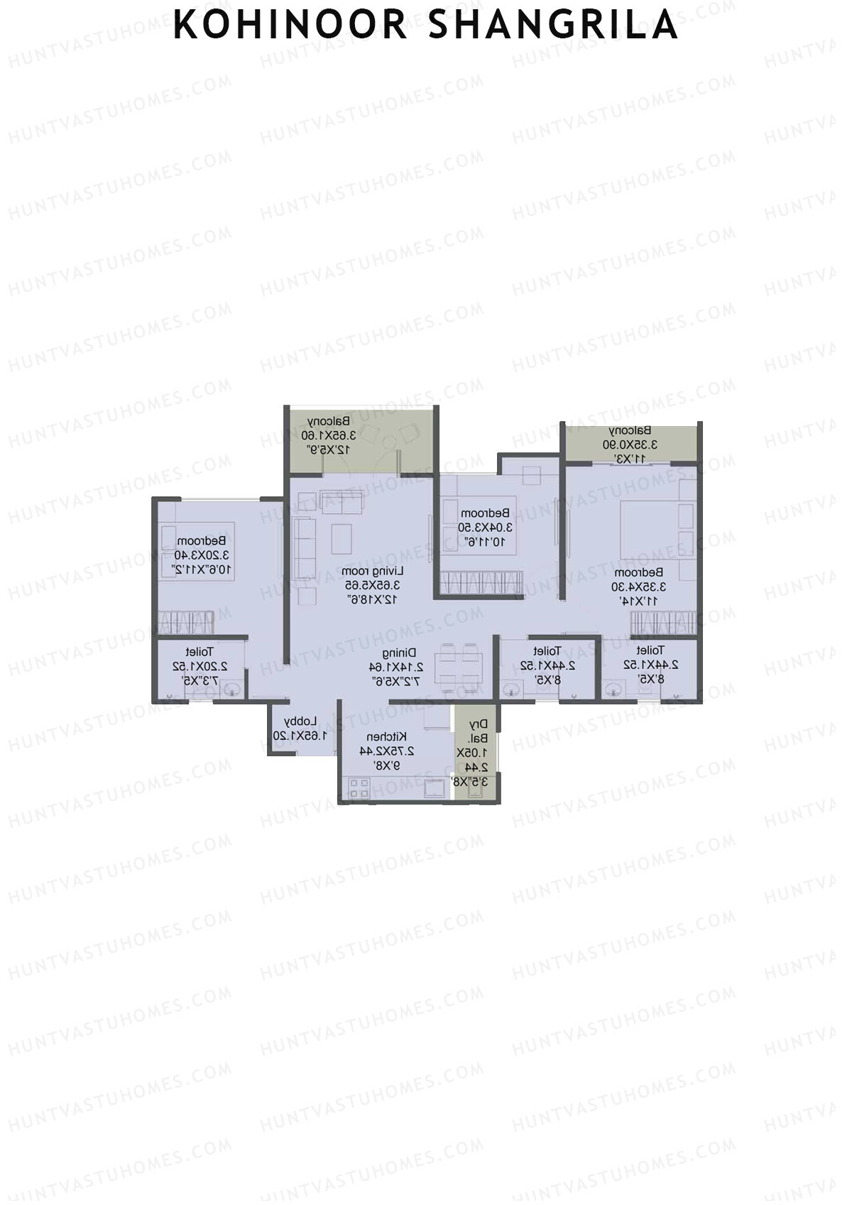 Kohinoor Shangrila Tower B Unit 4 Floor Plan