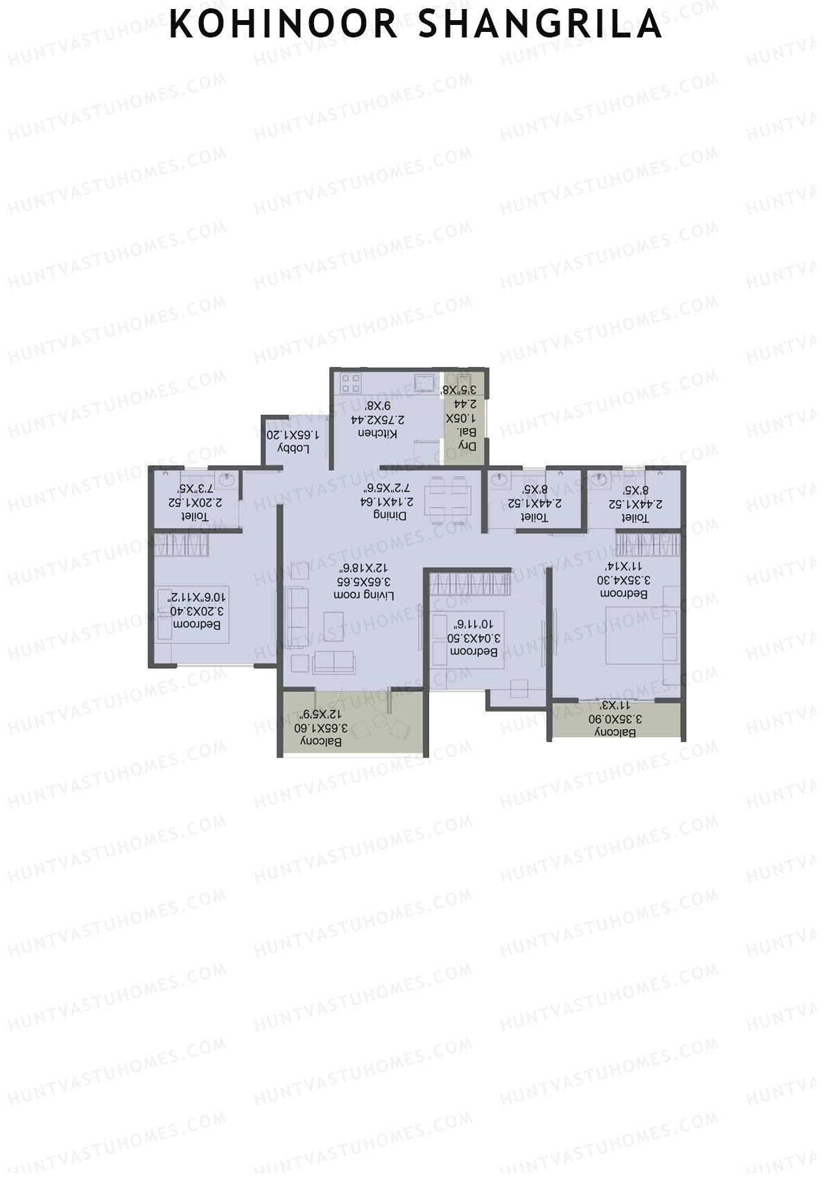 Kohinoor Shangrila Tower B Unit 5 Floor Plan