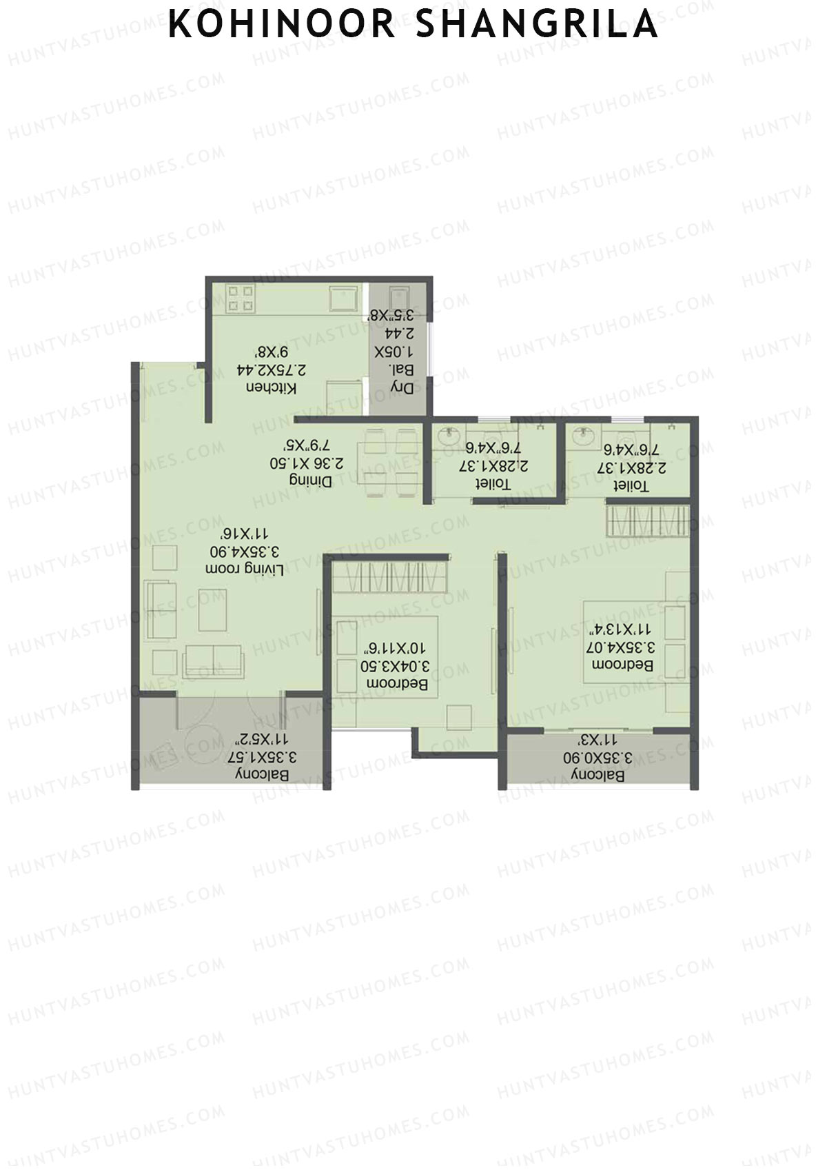Kohinoor Shangrila Tower B Unit 7 Floor Plan