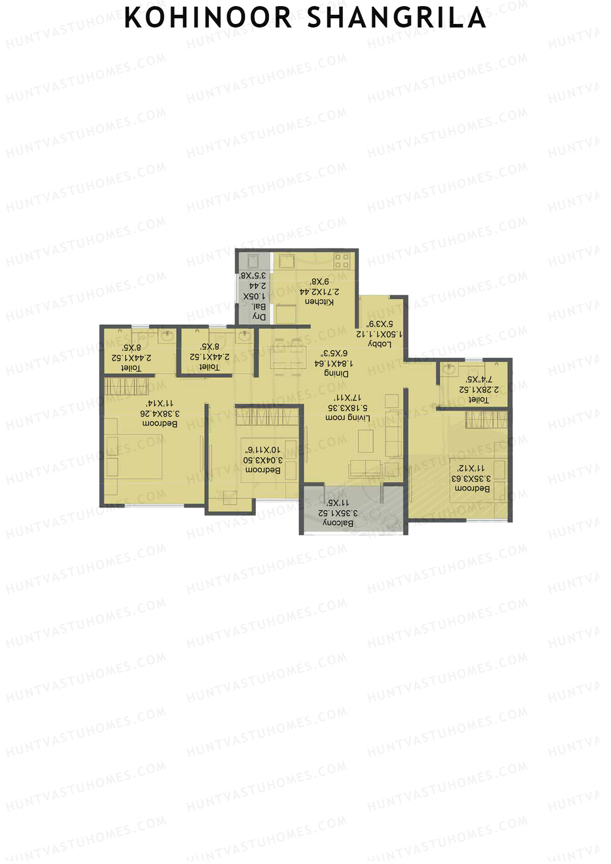Kohinoor Shangrila Tower B Unit 8 Floor Plan