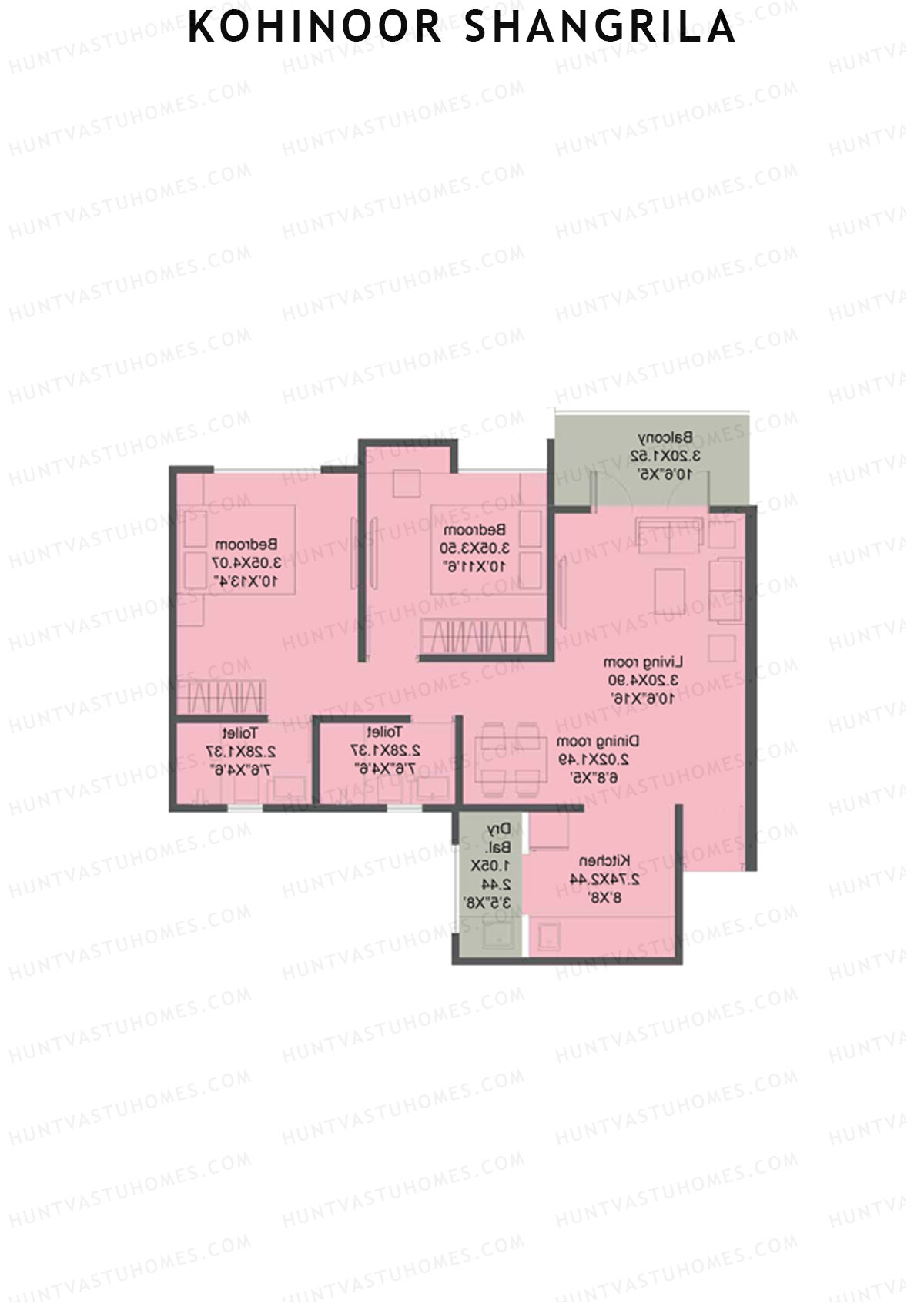 Kohinoor Shangrila Tower F Unit 1 Floor Plan