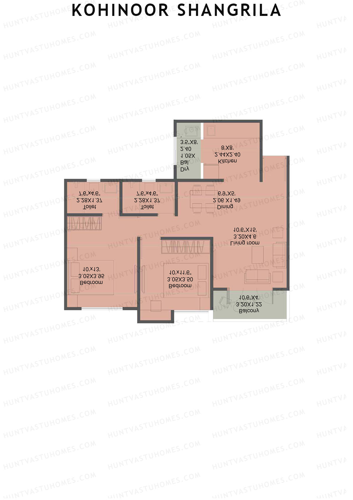 Kohinoor Shangrila Tower F Unit 4 Floor Plan