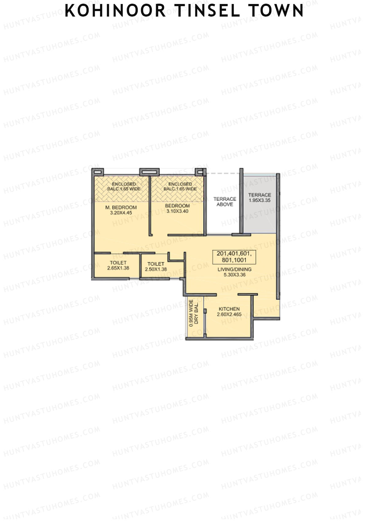 Kohinoor Tinsel Town Tower E Unit 1 (Type 1A) Floor Plan