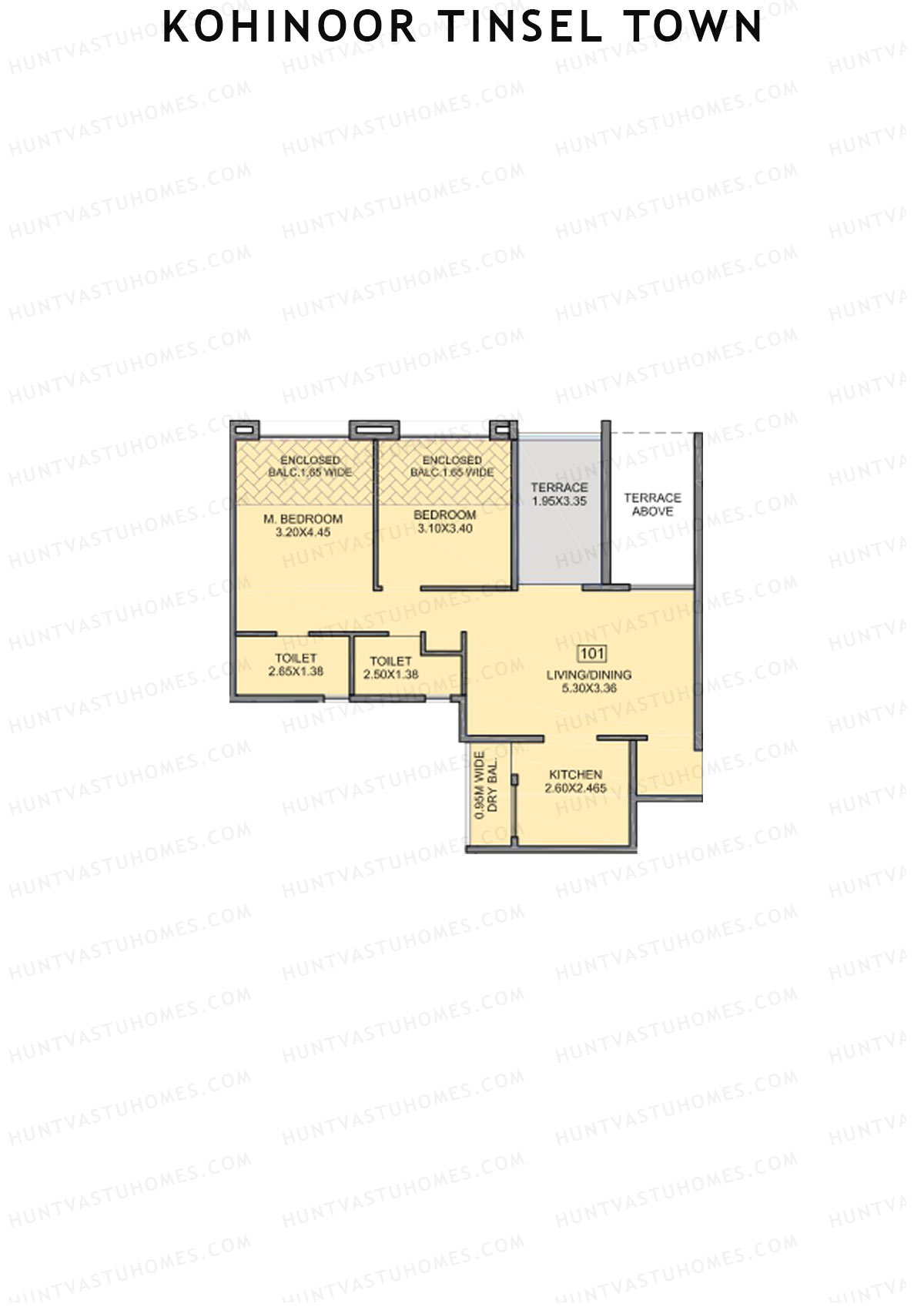Kohinoor Tinsel Town Tower E Unit 1 (Type 1A) Floor Plan