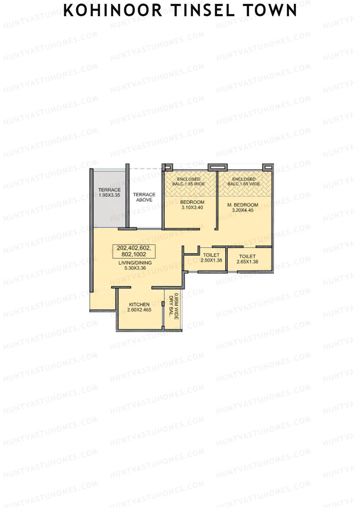 Kohinoor Tinsel Town Tower E Unit 2 (Type 1B) Floor Plan