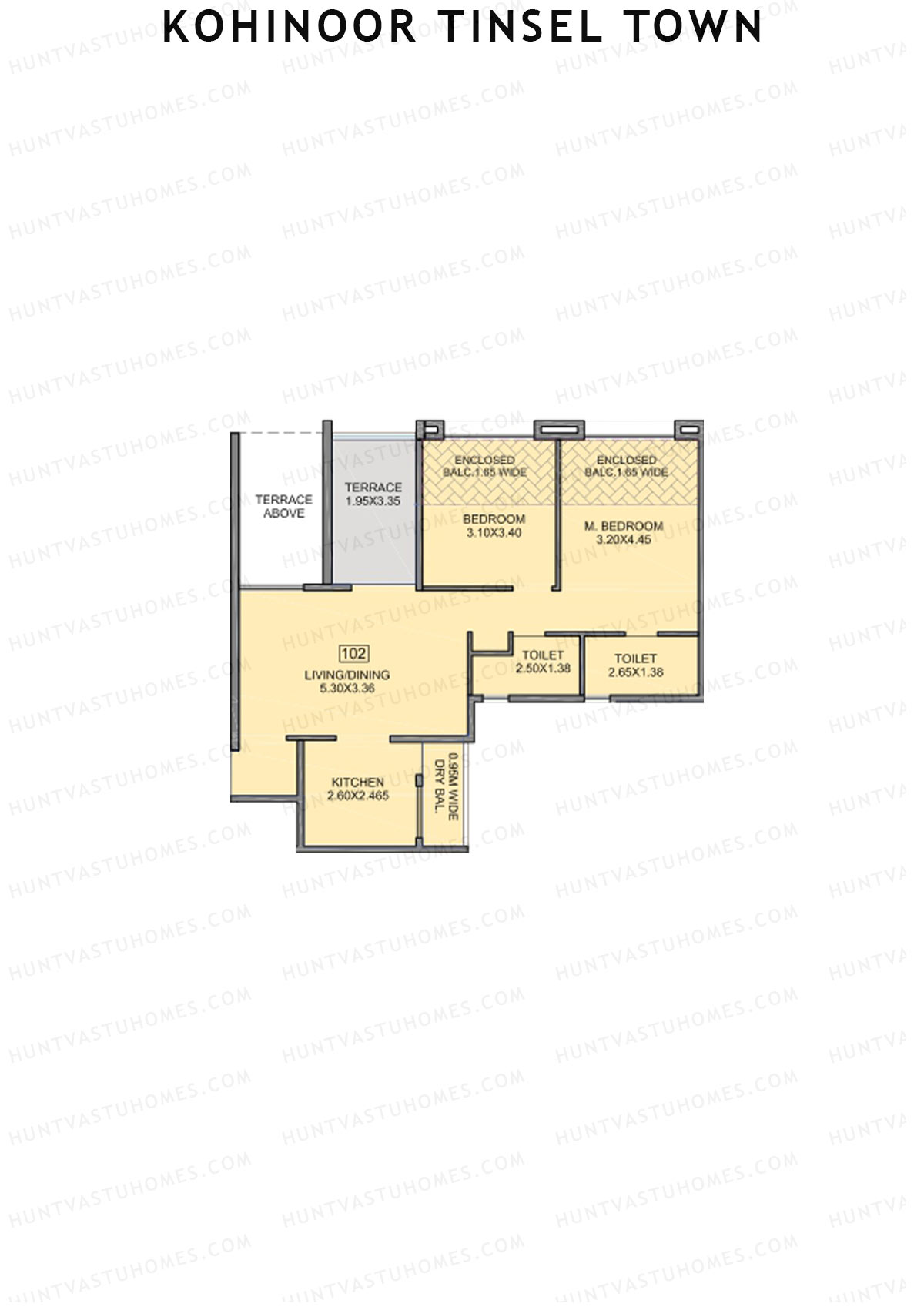 Kohinoor Tinsel Town Tower E Unit 2 (Type 1B) Floor Plan