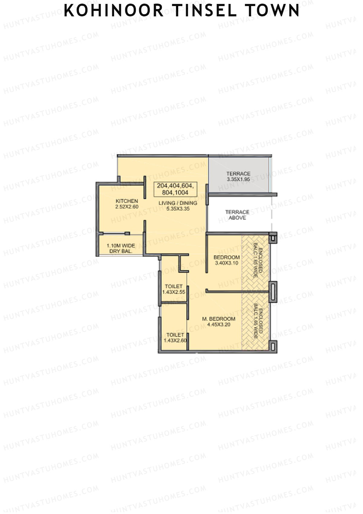 Kohinoor Tinsel Town Tower E Unit 4 (Type 2B) Floor Plan