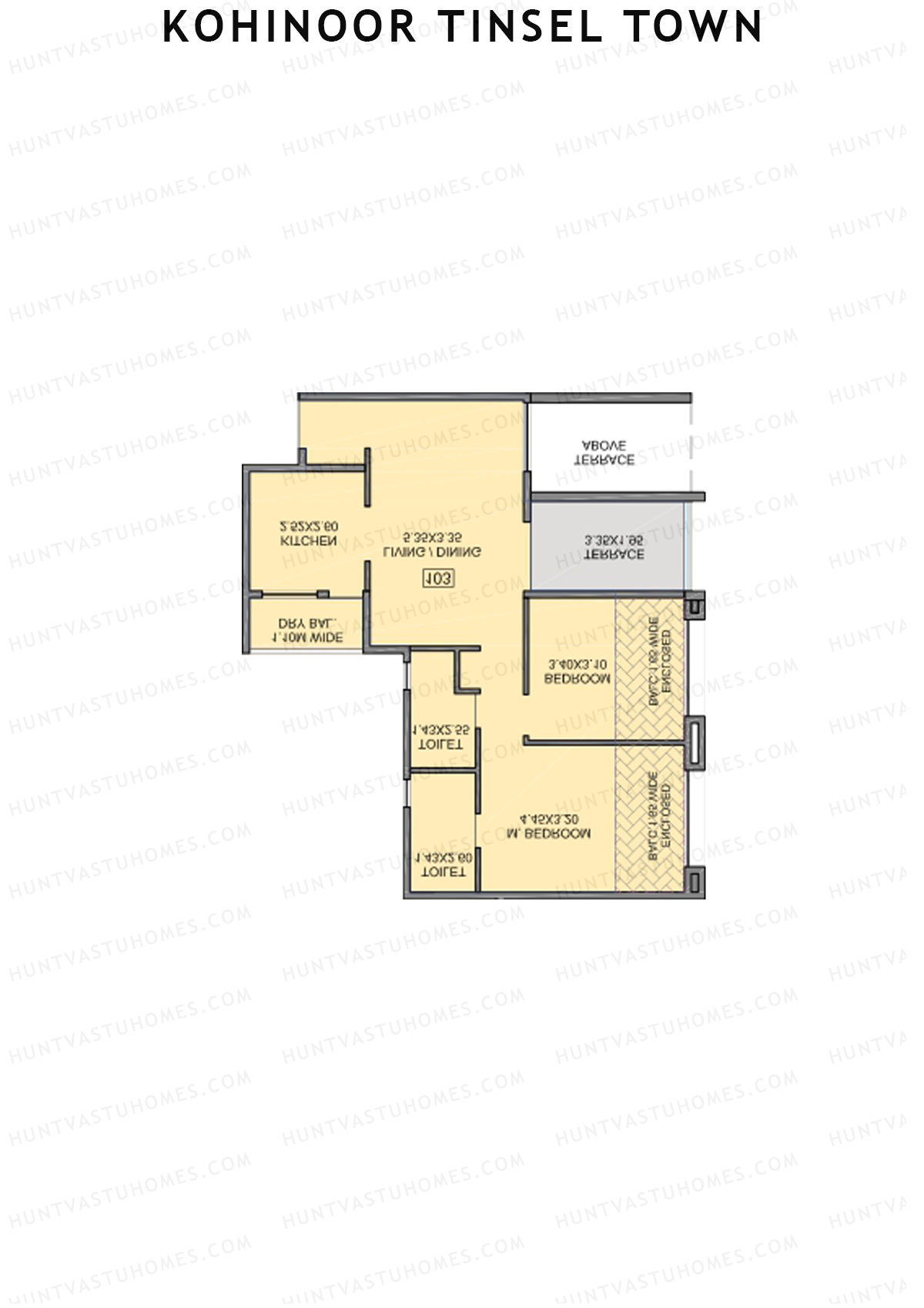 Kohinoor Tinsel Town Tower E Unit 4 (Type 2B) Floor Plan
