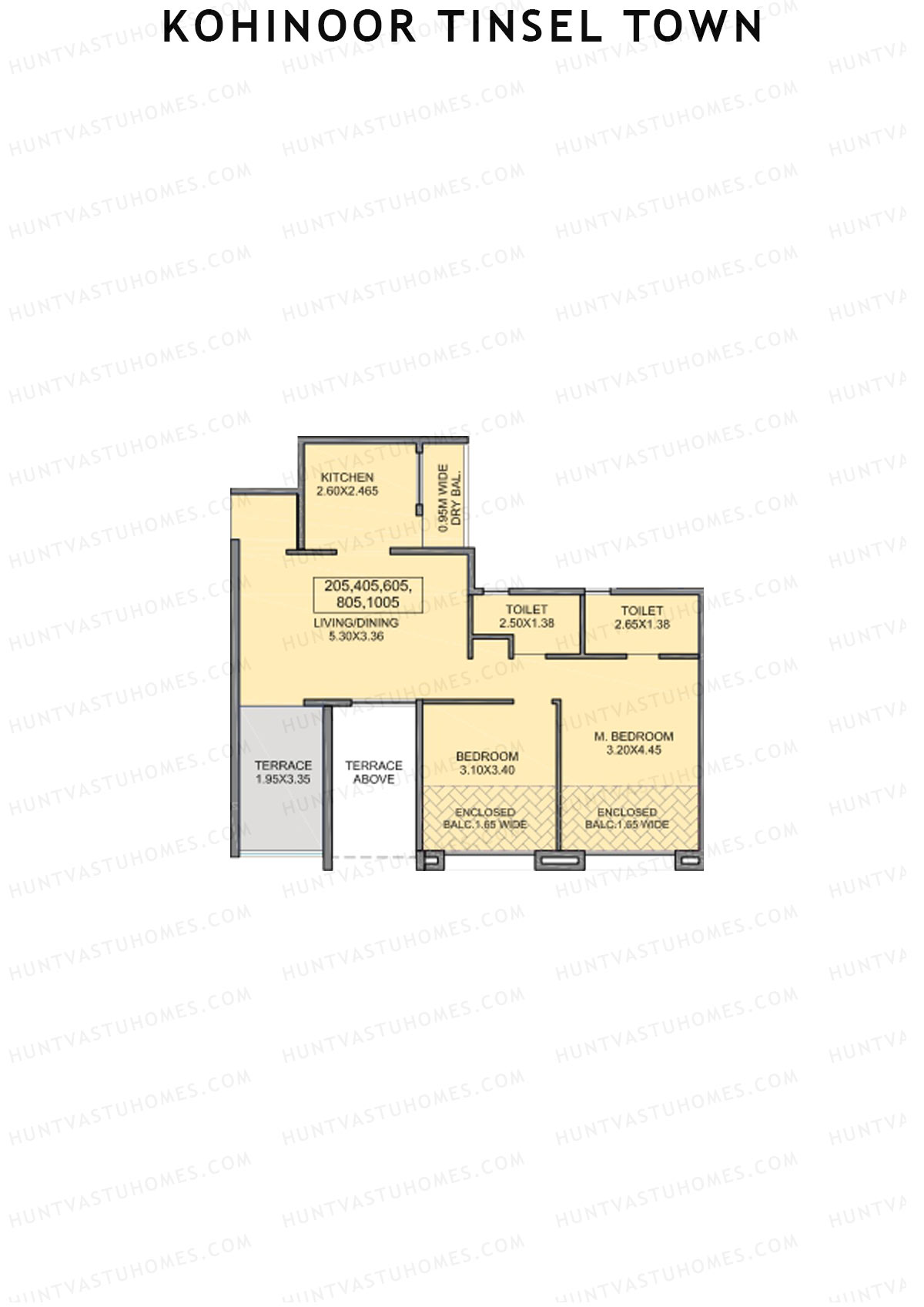 Kohinoor Tinsel Town Tower E Unit 5 (Type 1C) Floor Plan