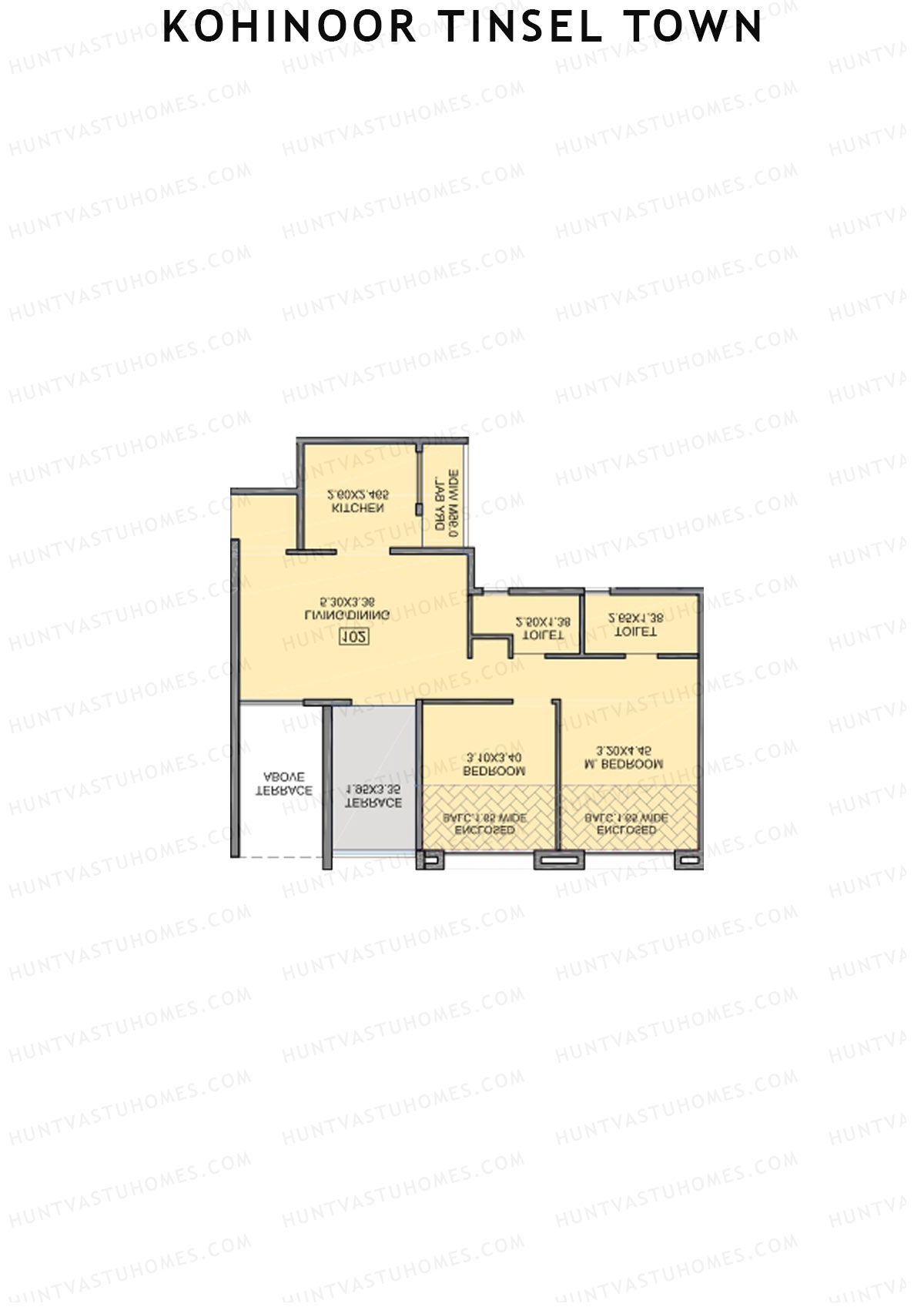 Kohinoor Tinsel Town Tower E Unit 5 (Type 1C) Floor Plan