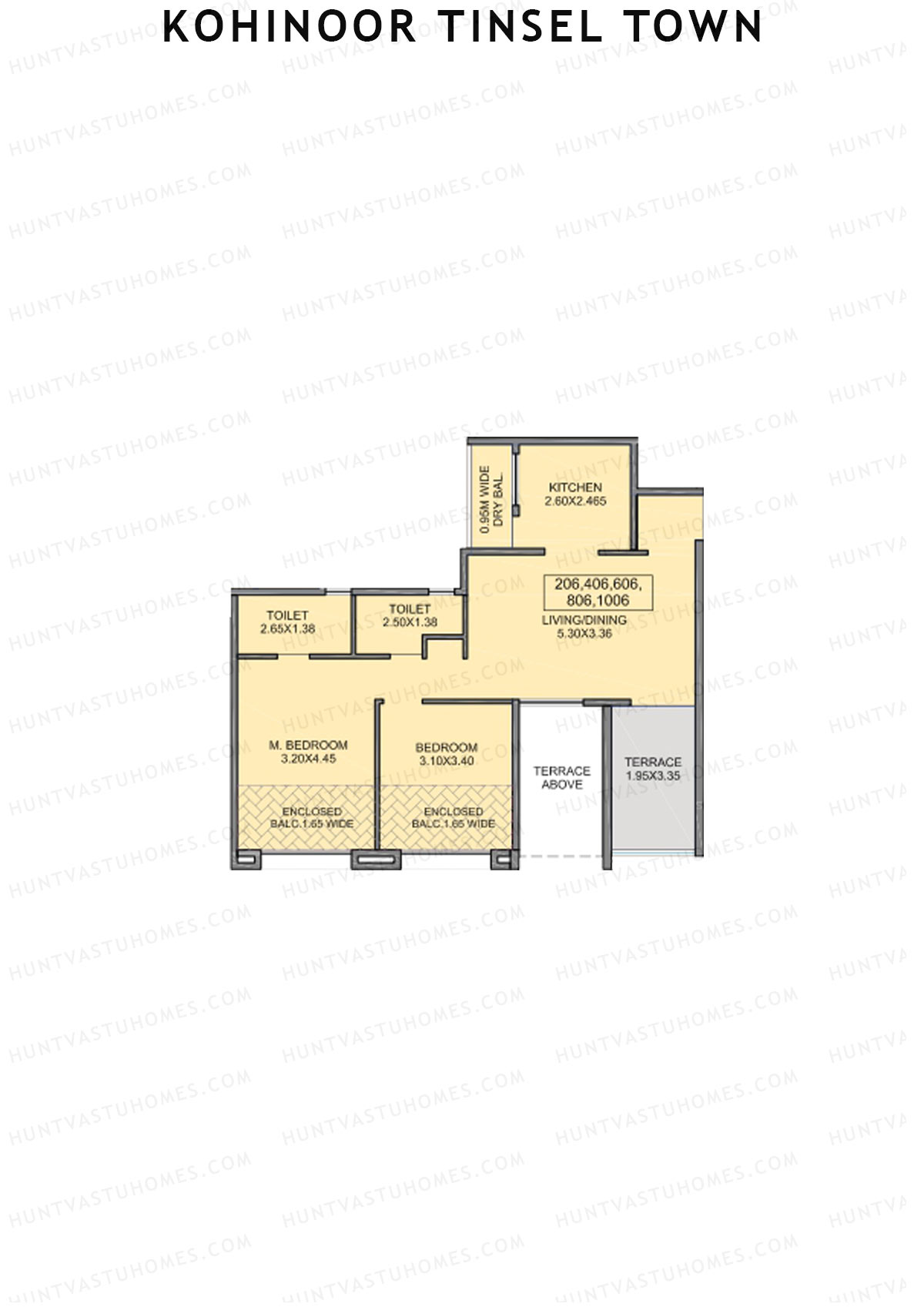 Kohinoor Tinsel Town Tower E Unit 6 (Type 1D) Floor Plan