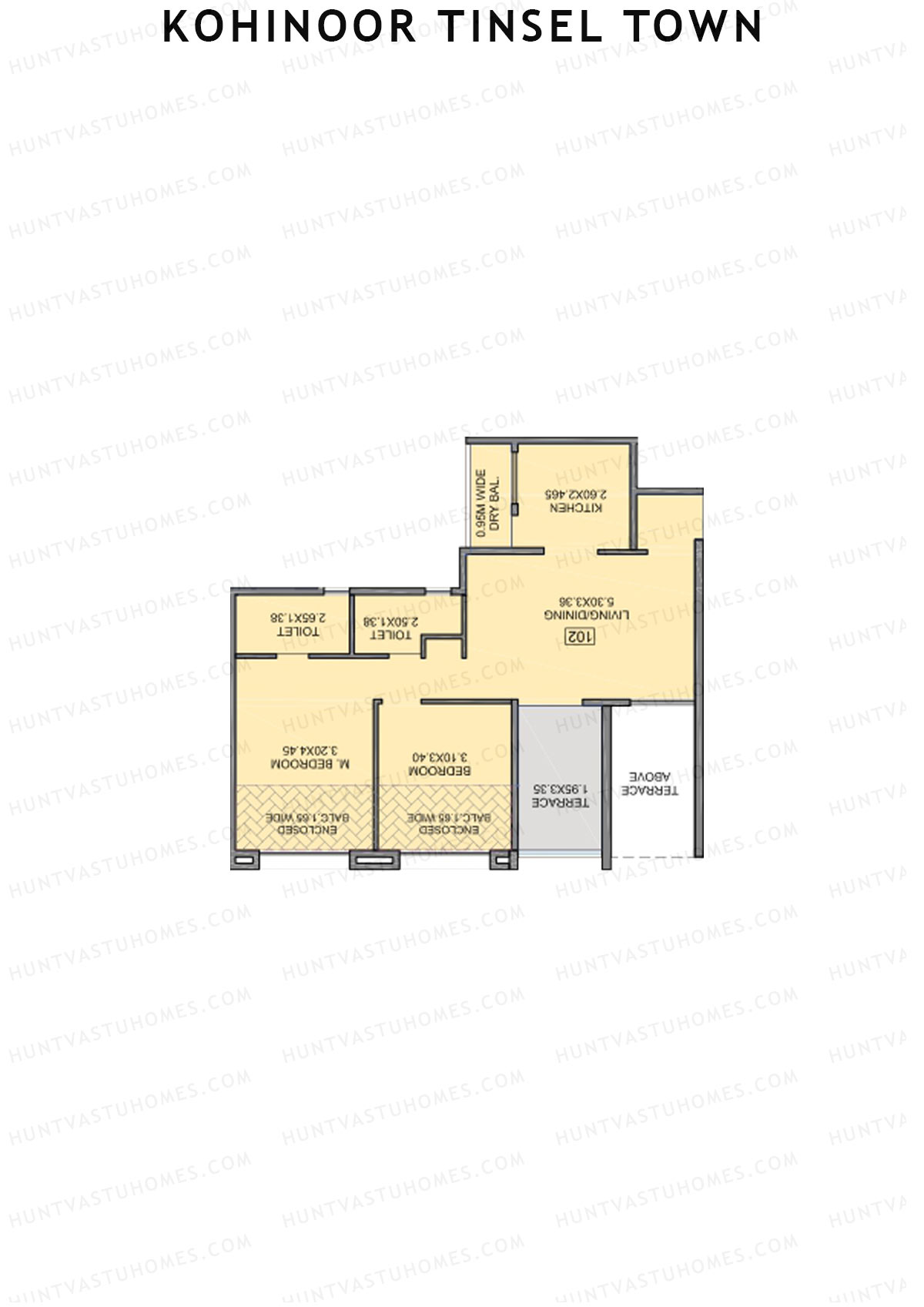 Kohinoor Tinsel Town Tower E Unit 6 (Type 1D) Floor Plan