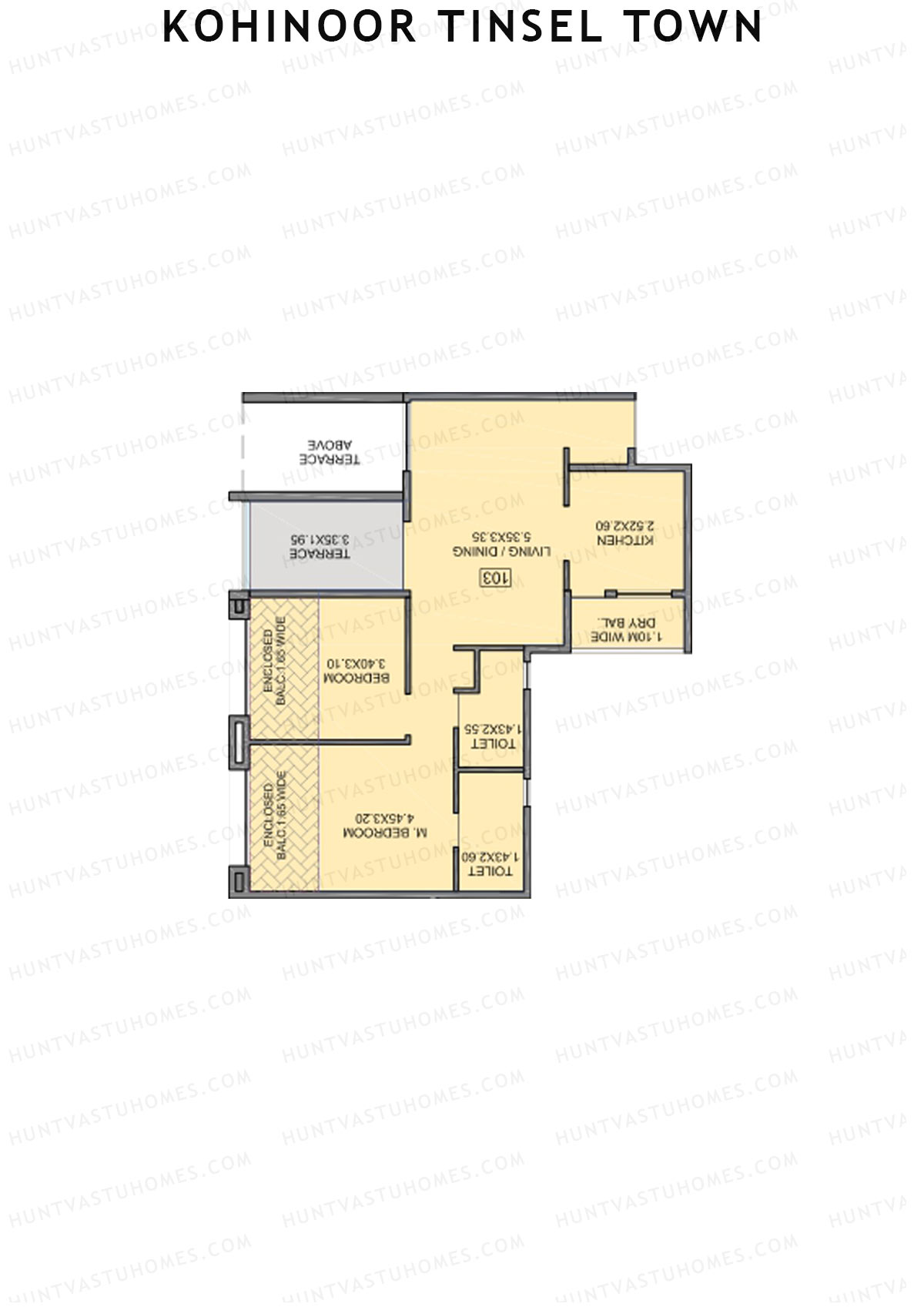 Kohinoor Tinsel Town Tower E Unit 7 (Type 2C) Floor Plan