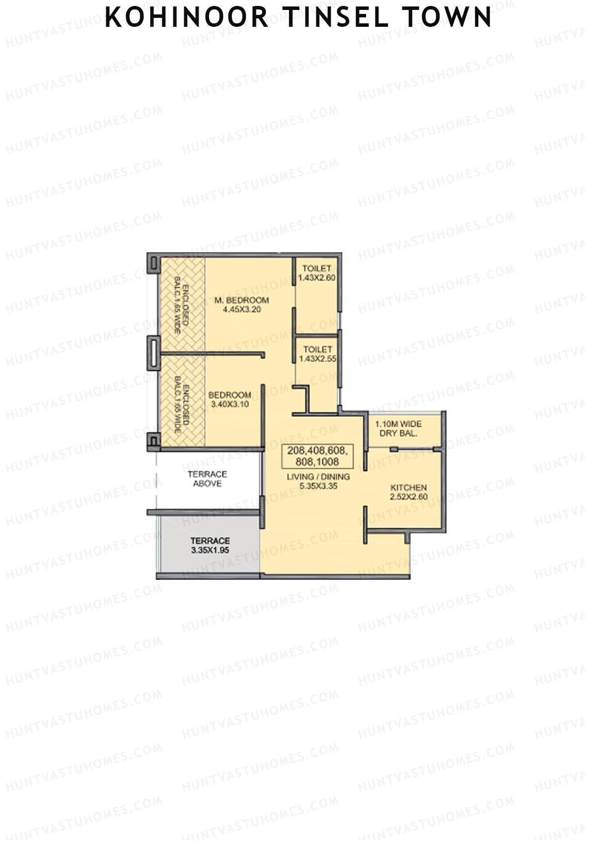 Kohinoor Tinsel Town Tower E Unit 8 (Type 3) Floor Plan