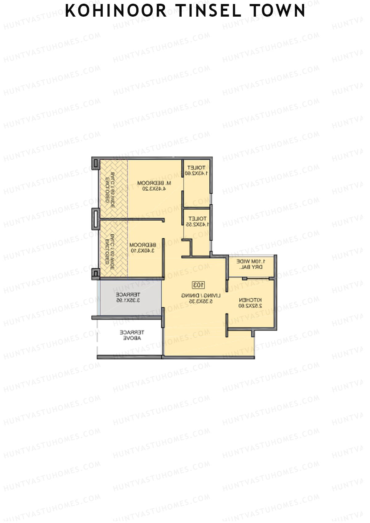 Kohinoor Tinsel Town Tower E Unit 8 (Type 3) Floor Plan