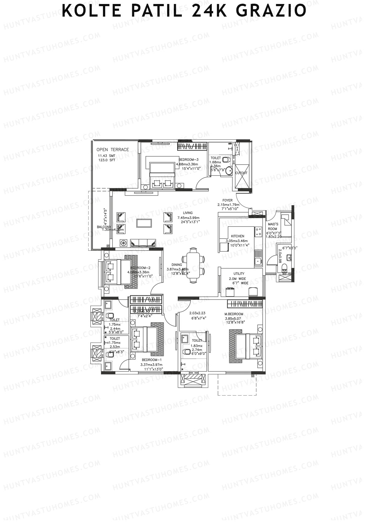Kolte Patil 24K Grazio Tower A Unit 1  Floor Plan