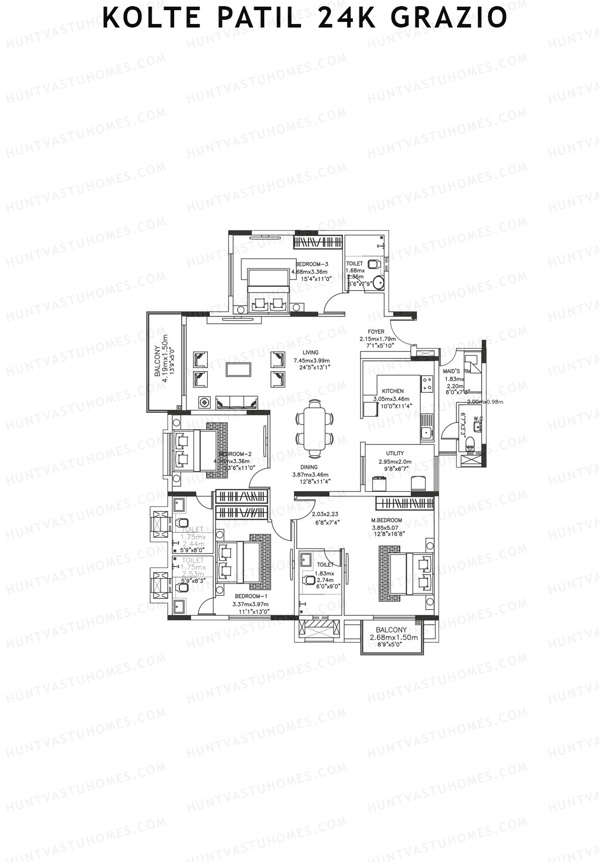 Kolte Patil 24K Grazio Tower A Unit 1  Floor Plan