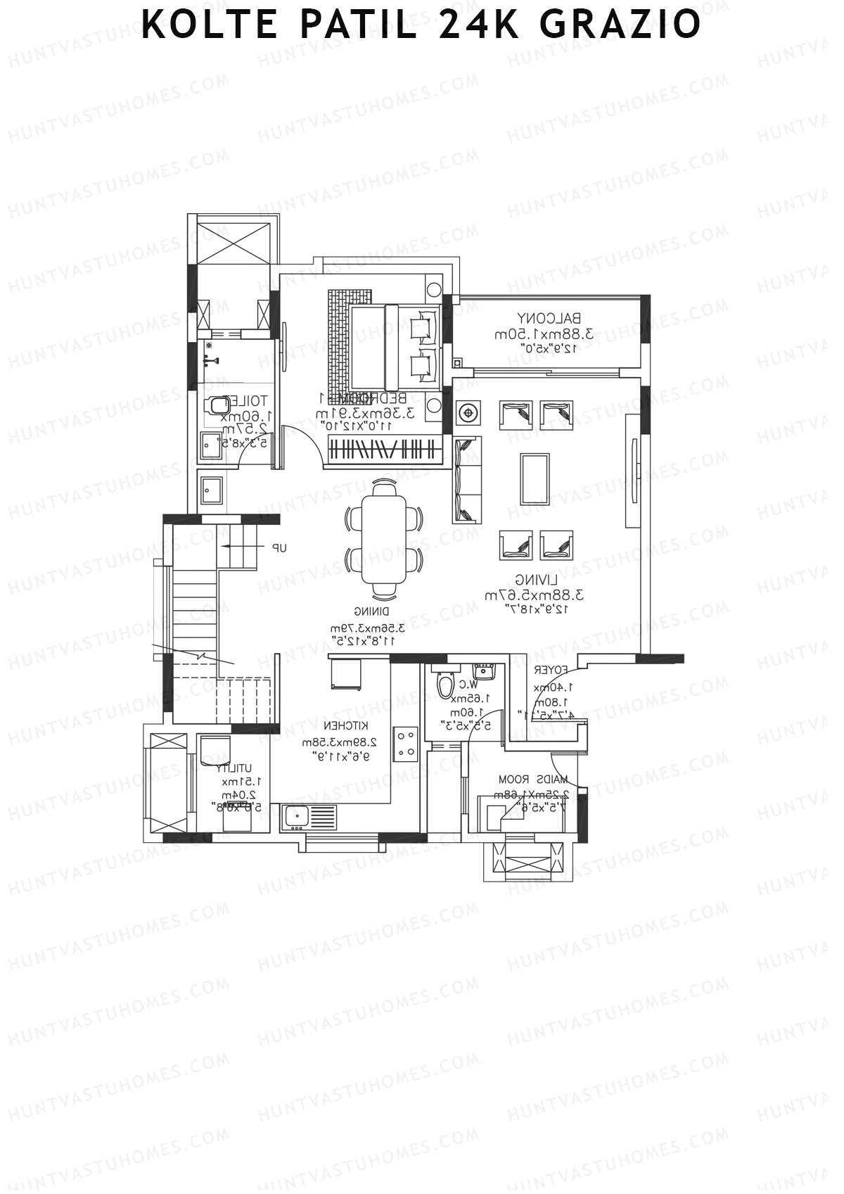Kolte Patil 24K Grazio Tower A Unit 23 (Type DU) Floor Plan