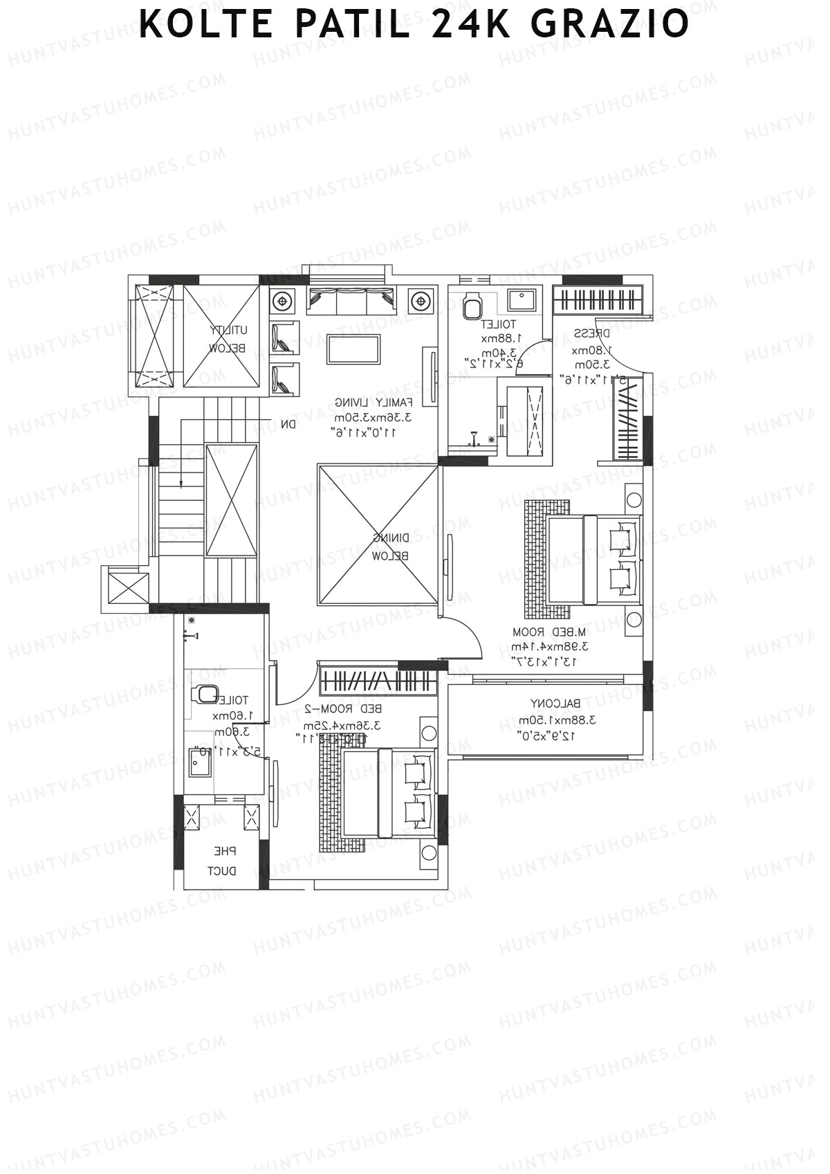 Kolte Patil 24K Grazio Tower A Unit 25 (Type DU) Floor Plan