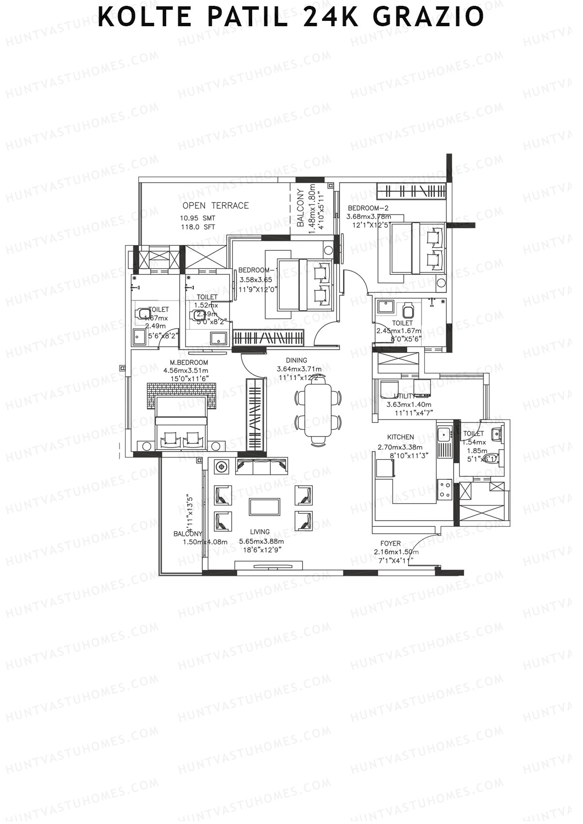Kolte Patil 24K Grazio Tower A Unit 2  Floor Plan
