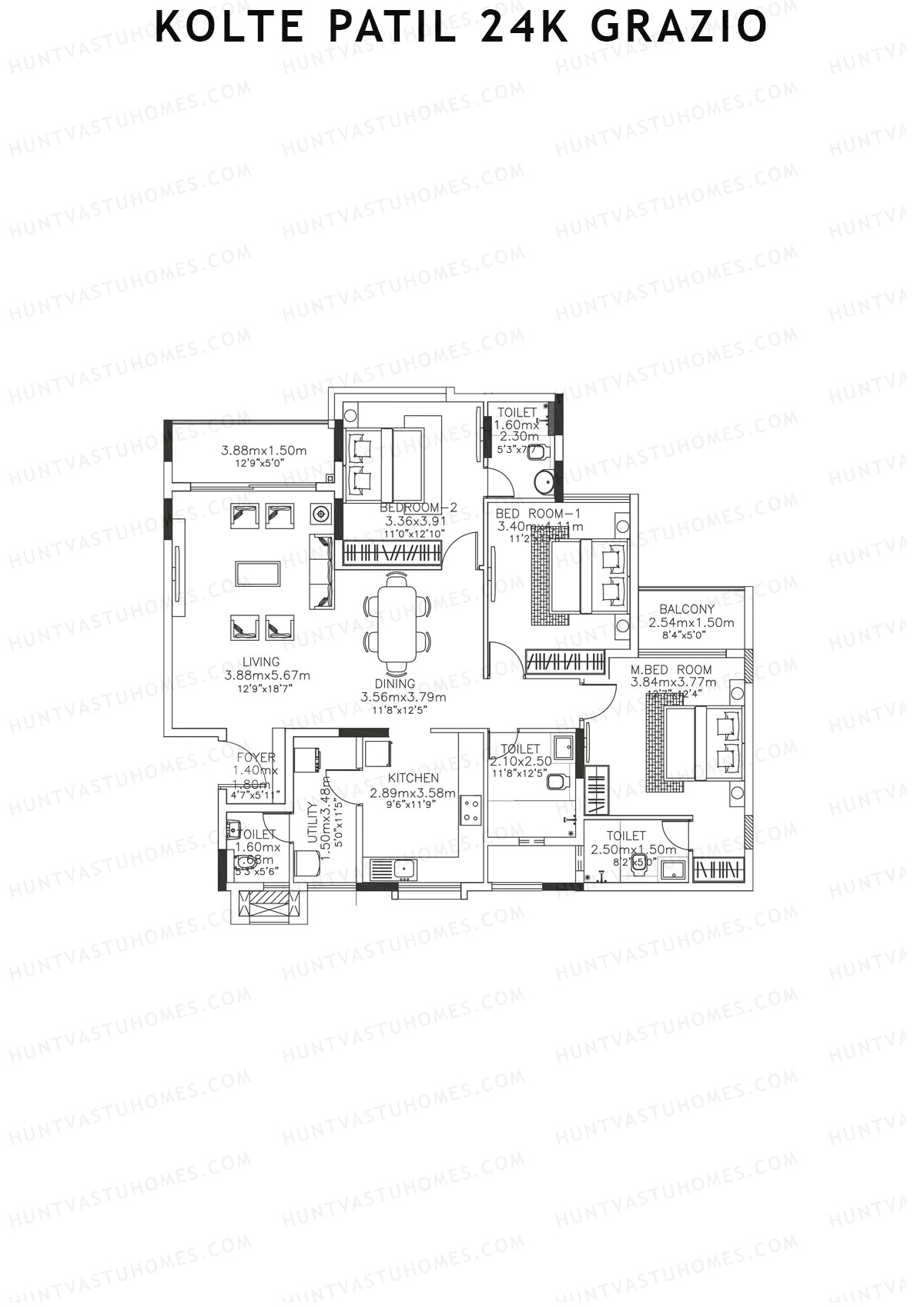 Kolte Patil 24K Grazio Tower A Unit 4  Floor Plan
