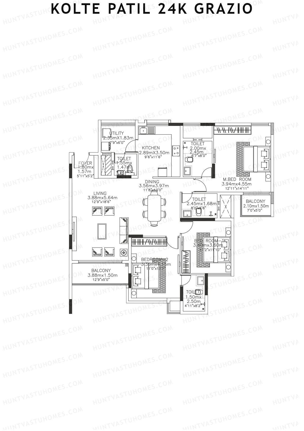 Kolte Patil 24K Grazio Tower A Unit 5  Floor Plan