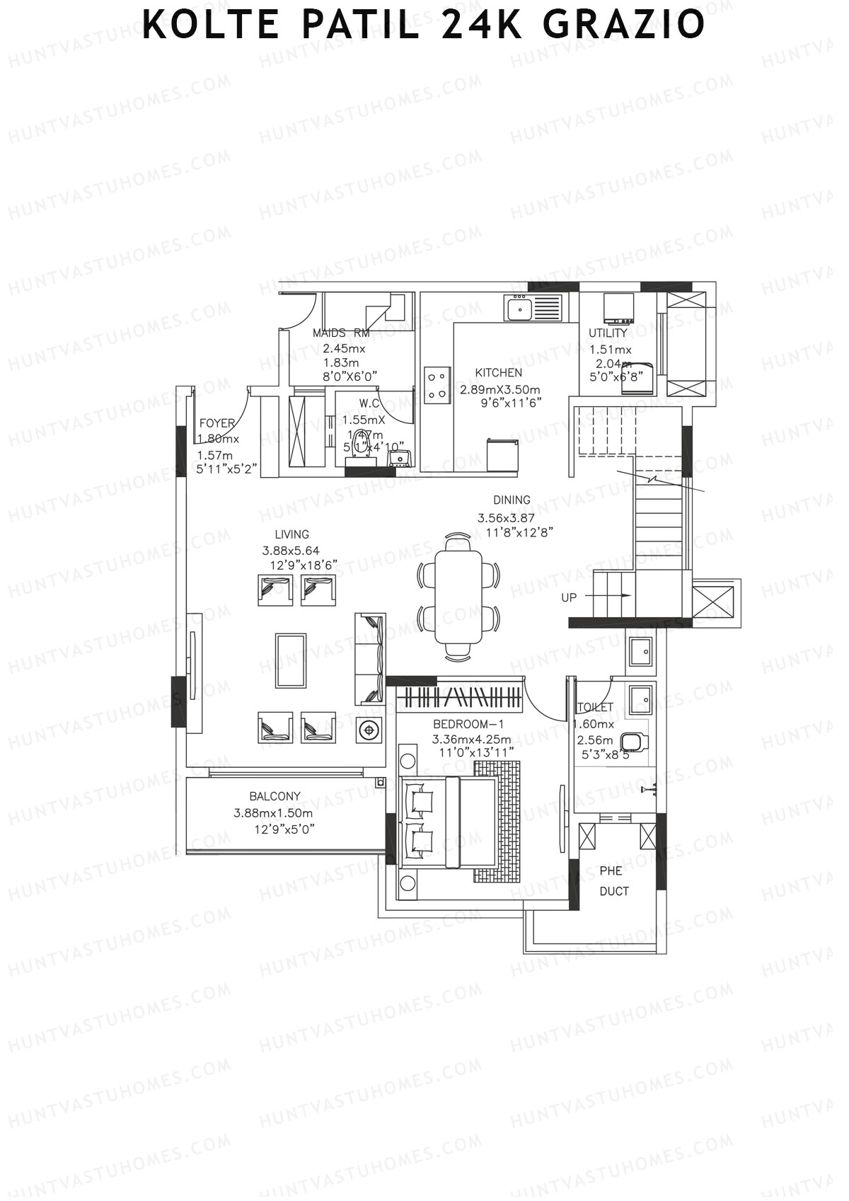 Kolte Patil 24K Grazio Tower A Unit 5 (Type DU) Floor Plan
