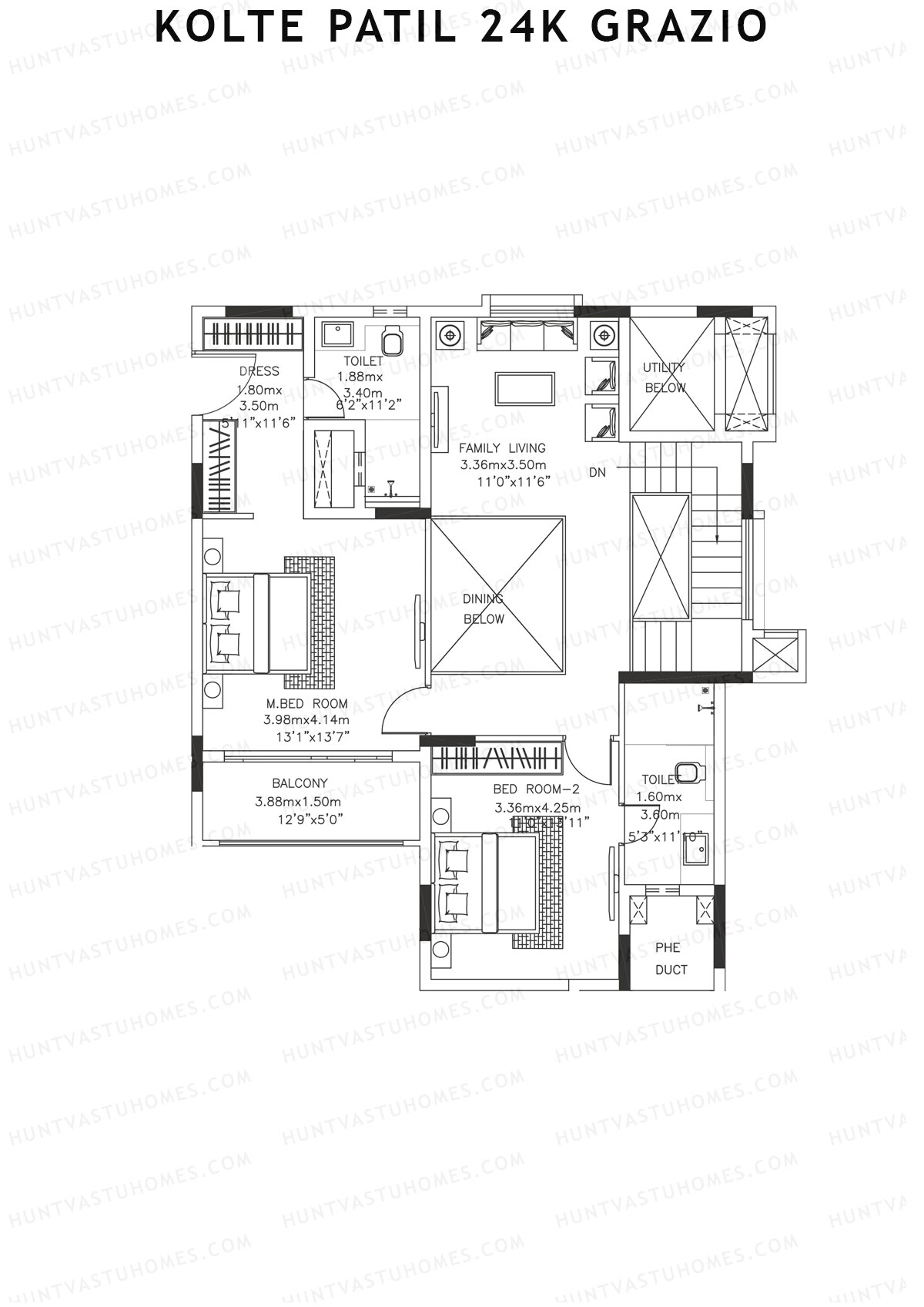 Kolte Patil 24K Grazio Tower A Unit 5 (Type DU) Floor Plan