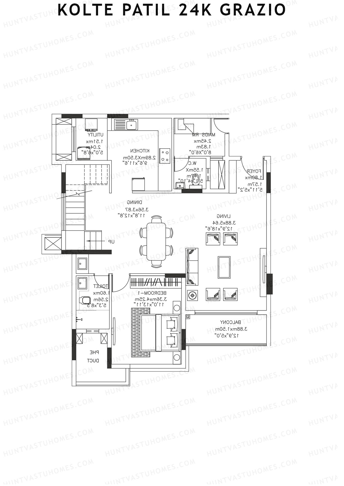 Kolte Patil 24K Grazio Tower A Unit 6 (Type DU) Floor Plan
