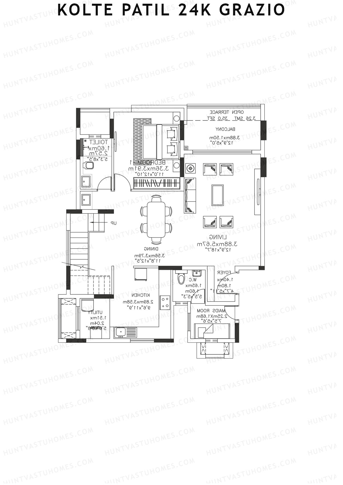 Kolte Patil 24K Grazio Tower A Unit 7 (Type DU) Floor Plan