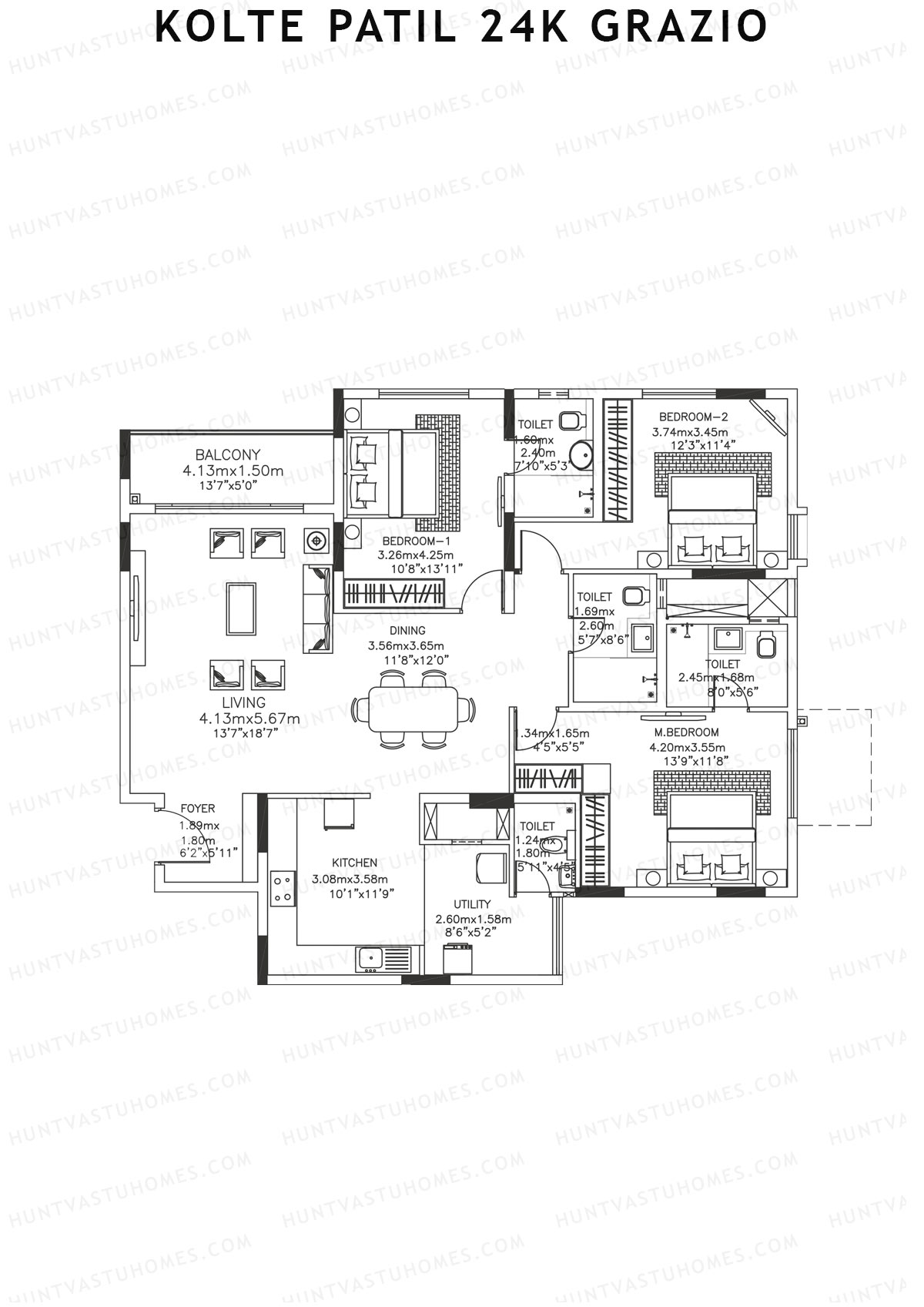 Kolte Patil 24K Grazio Tower A Unit 8  Floor Plan