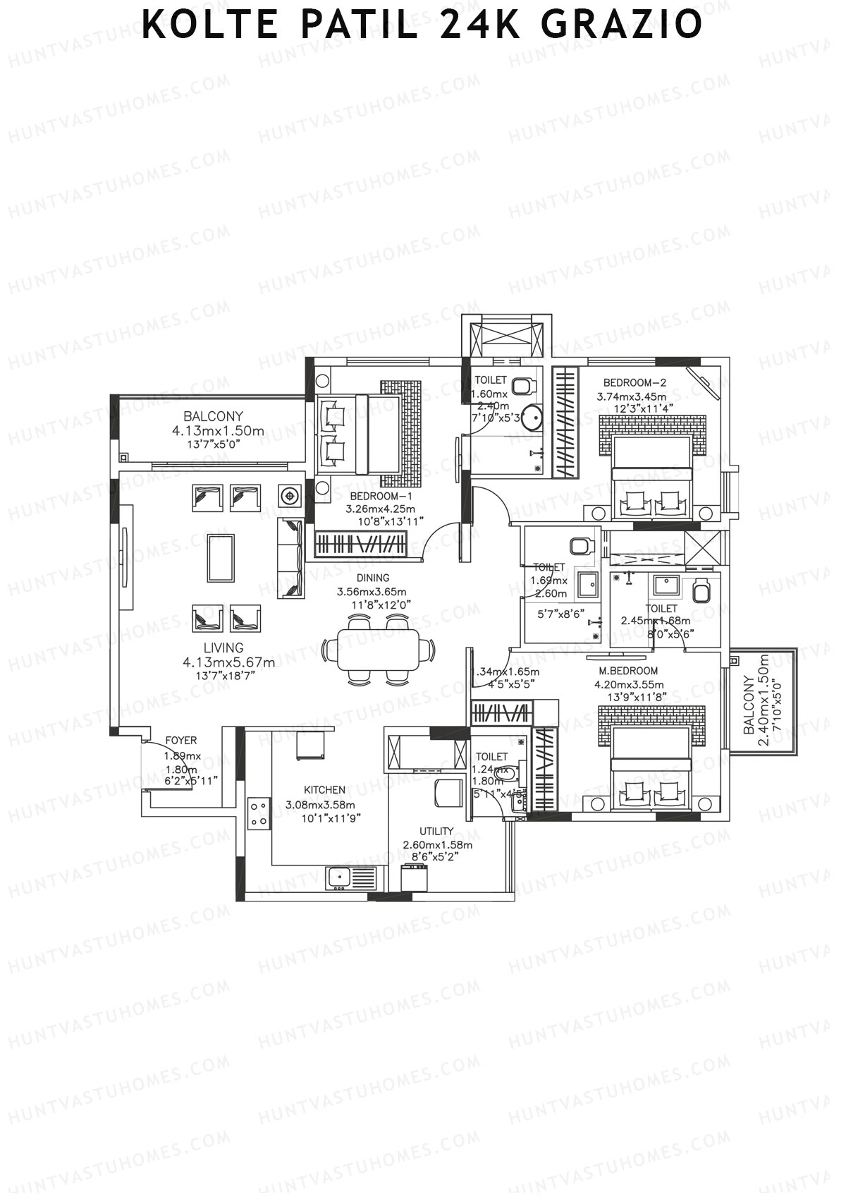 Kolte Patil 24K Grazio Tower A Unit 8  Floor Plan