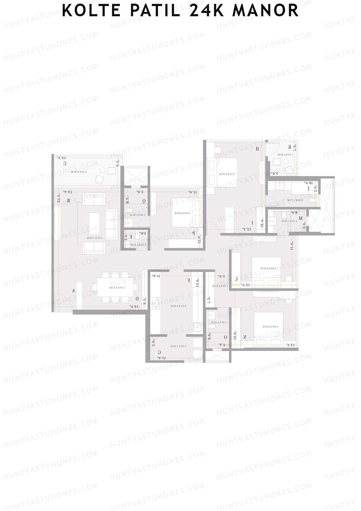 Kolte Patil 24K Manor Tower A Unit 2 (Type 2B) Floor Plan