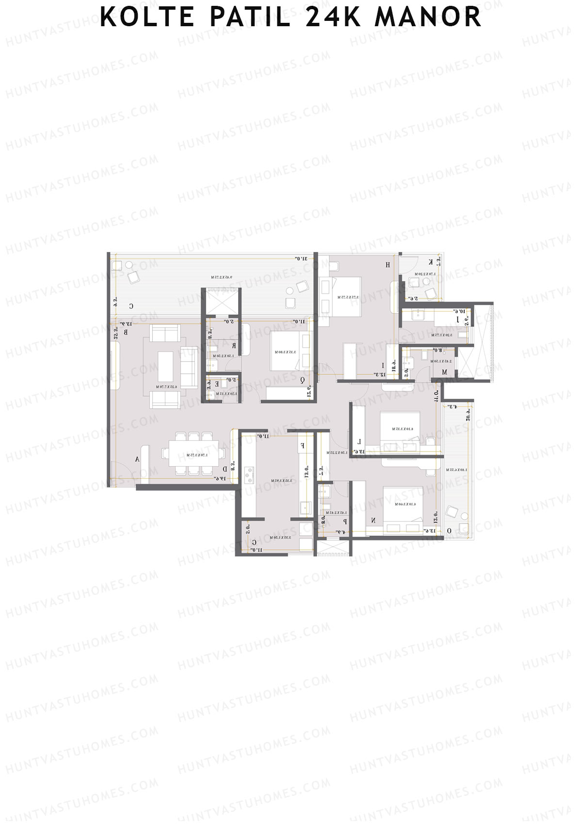 Kolte Patil 24K Manor Tower A Unit 2 (Type 2B) Floor Plan