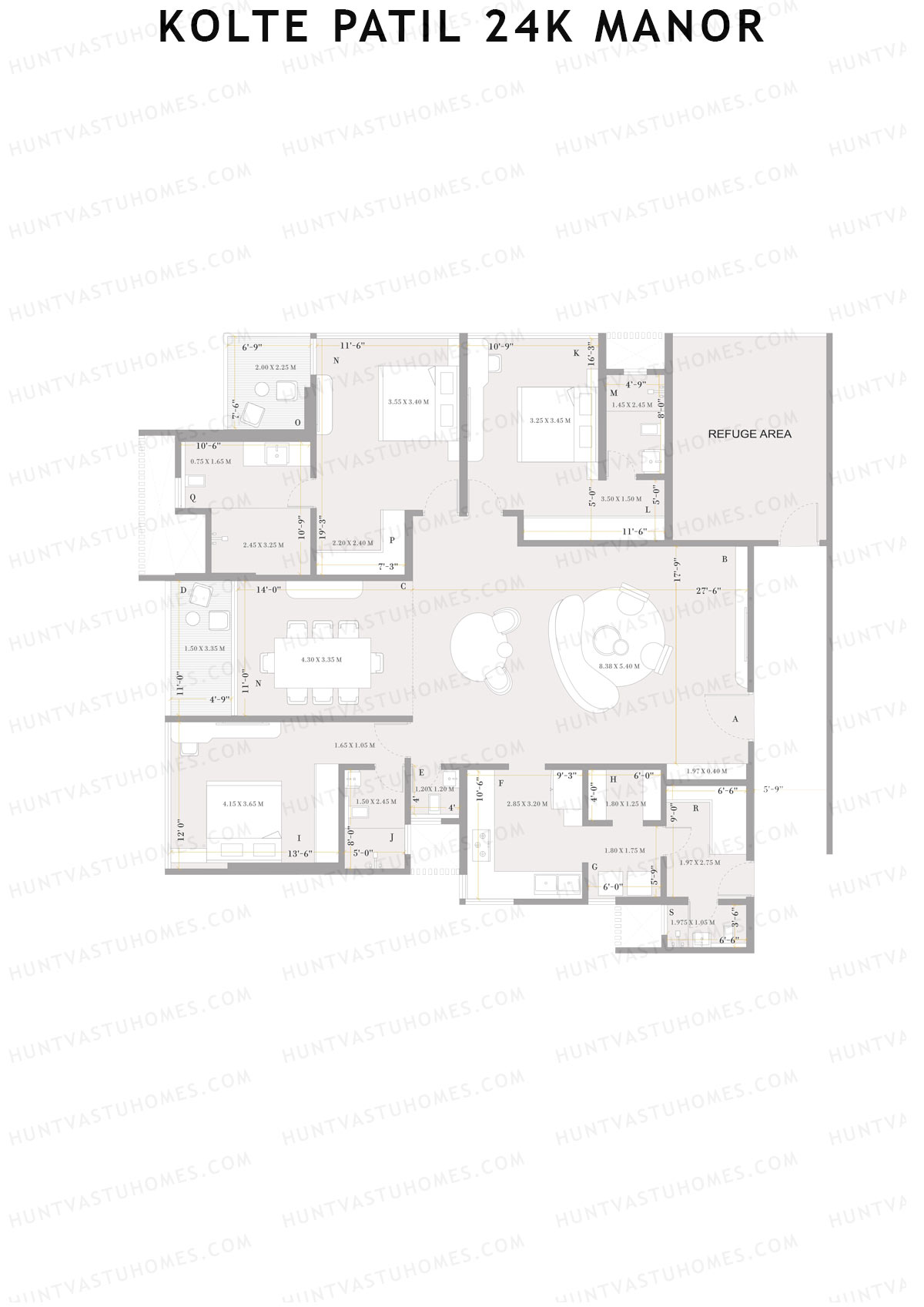 Kolte Patil 24K Manor Tower B Unit 1 (Type 1) Floor Plan