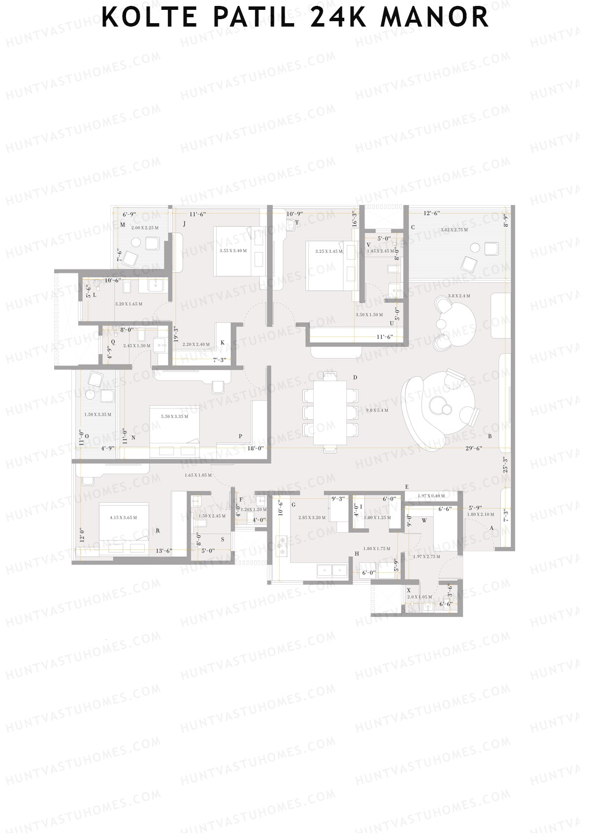 Kolte Patil 24K Manor Tower B Unit 1 (Type 1) Floor Plan