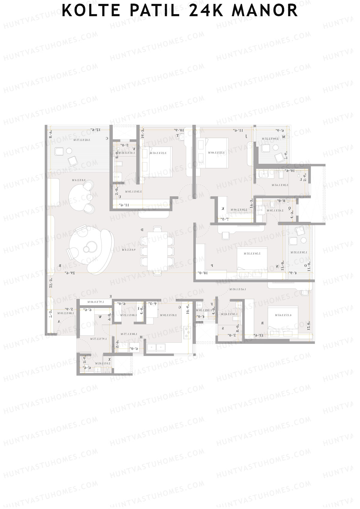 Kolte Patil 24K Manor Tower B Unit 1 (Type 2) Floor Plan