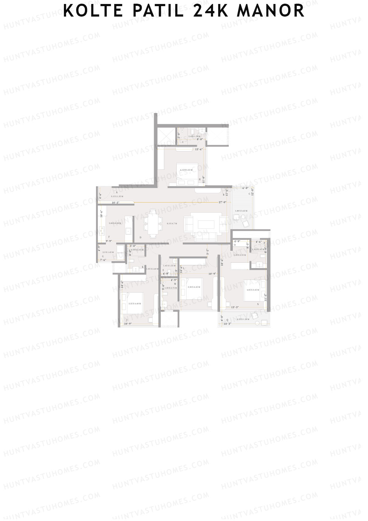 Kolte Patil 24K Manor Tower B Unit 3 (Type 2C) Floor Plan