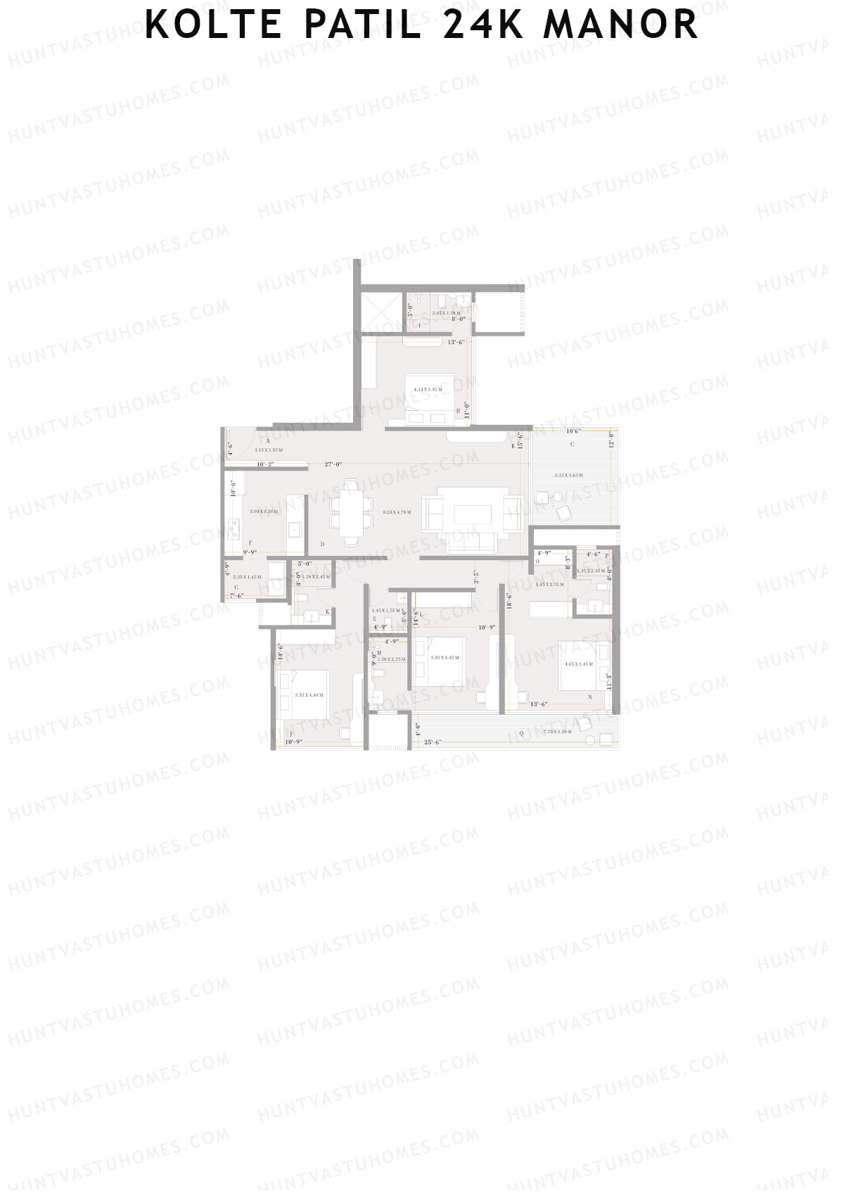 Kolte Patil 24K Manor Tower B Unit 3 (Type 2C) Floor Plan