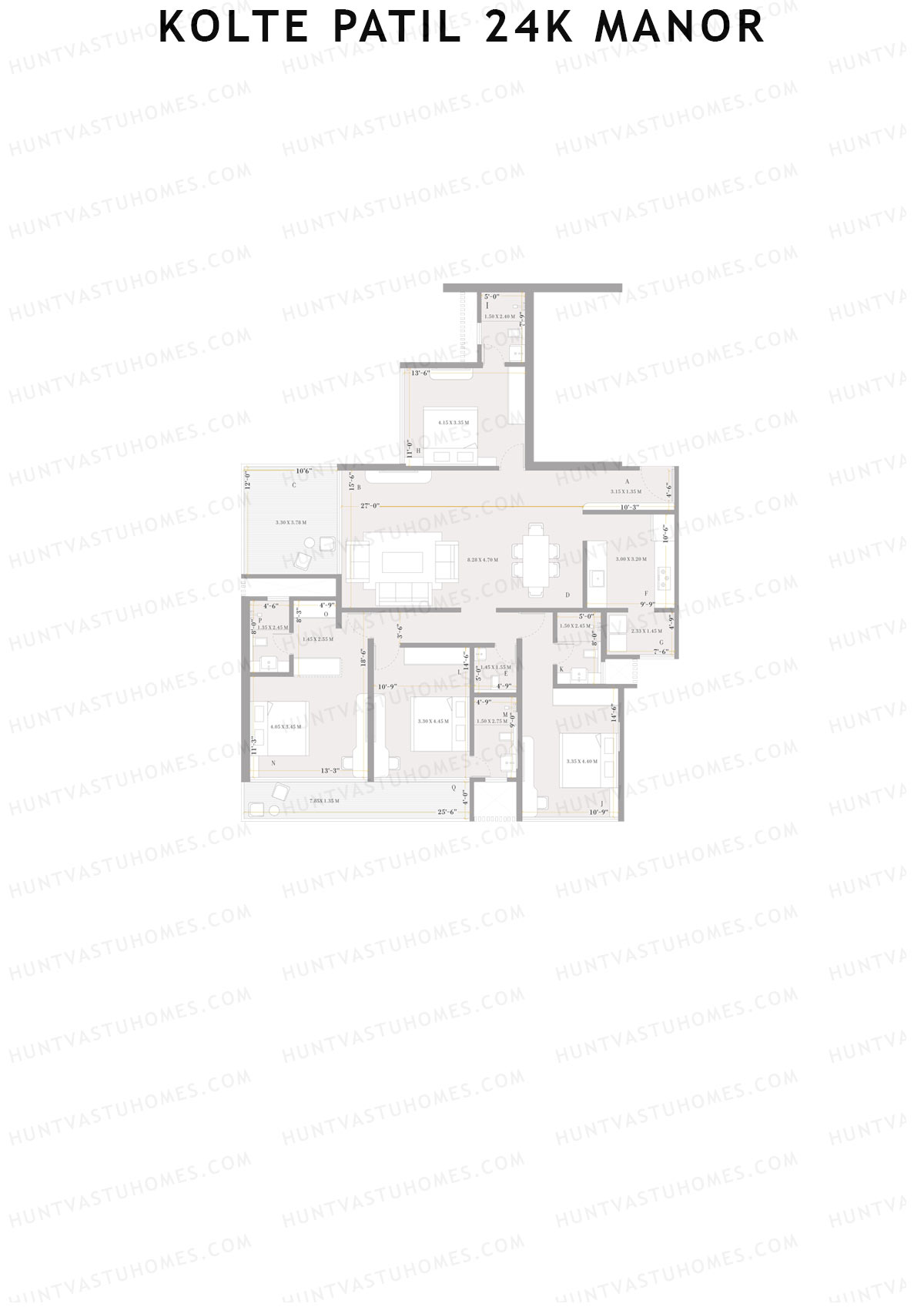 Kolte Patil 24K Manor Tower B Unit 4 (Type 2A) Floor Plan