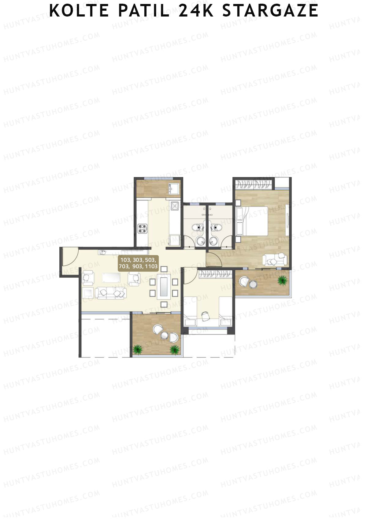 Kolte Patil 24K Stargaze Tower C Unit 3 Floor Plan