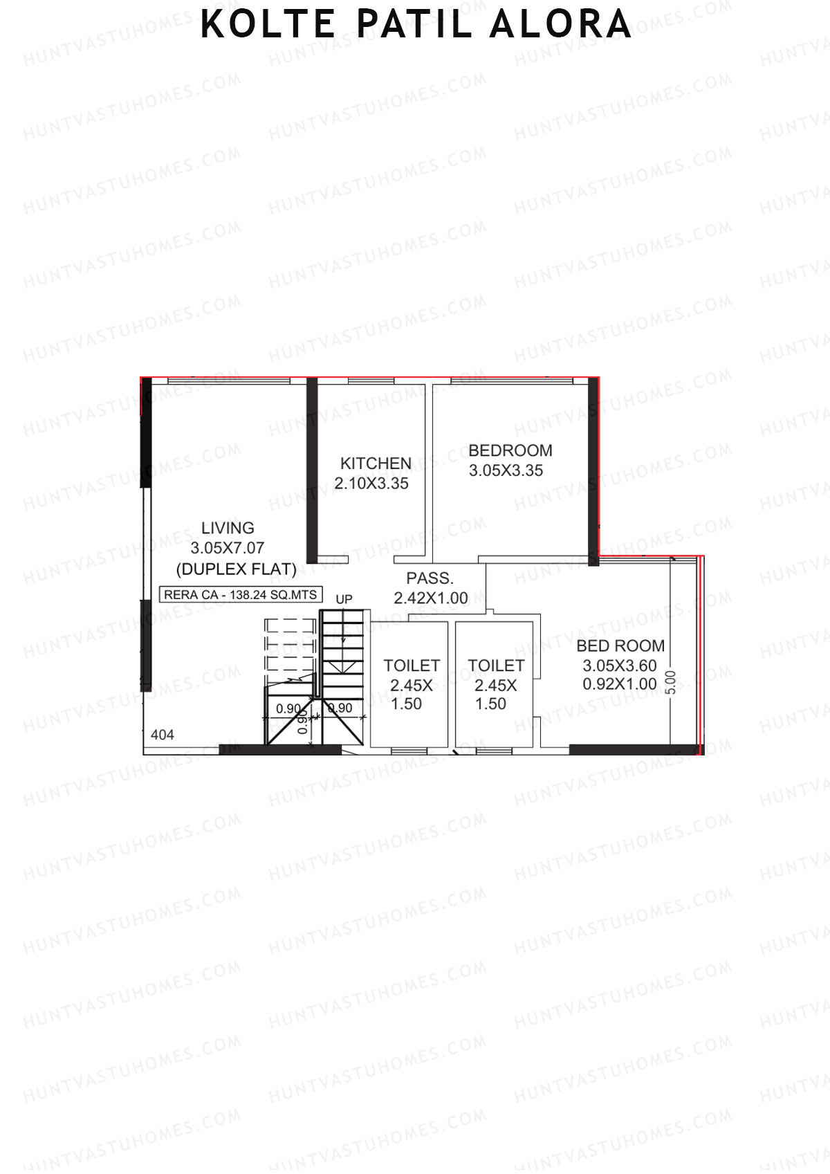 Kolte Patil Alora, Wing B, Unit 4 (Type DU), 4BHK, Carpet Area 1488   sq ft 